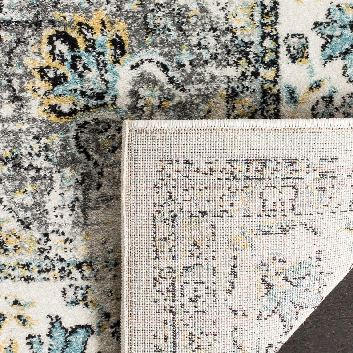 Evoke EVK220 Power Loomed Area Rug - Grey/Gold - 5'3"x7'6" - Safavieh.