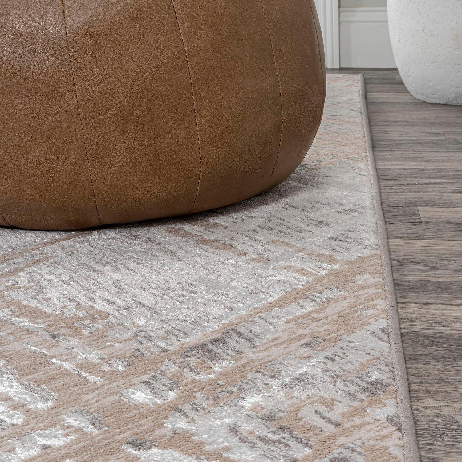 JONATHAN Y Slant Modern Abstract Beige/Gray 5 ft. x 8 ft. Area Rug