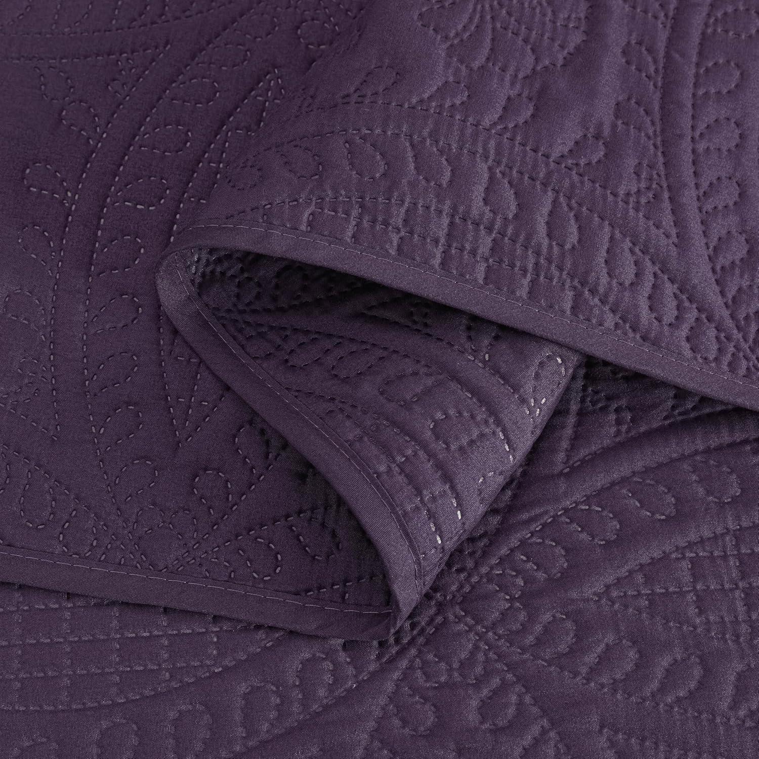 Chezmoi Collection Austin Microfiber Reversible 3-Piece Coverlet / Bedspread Set