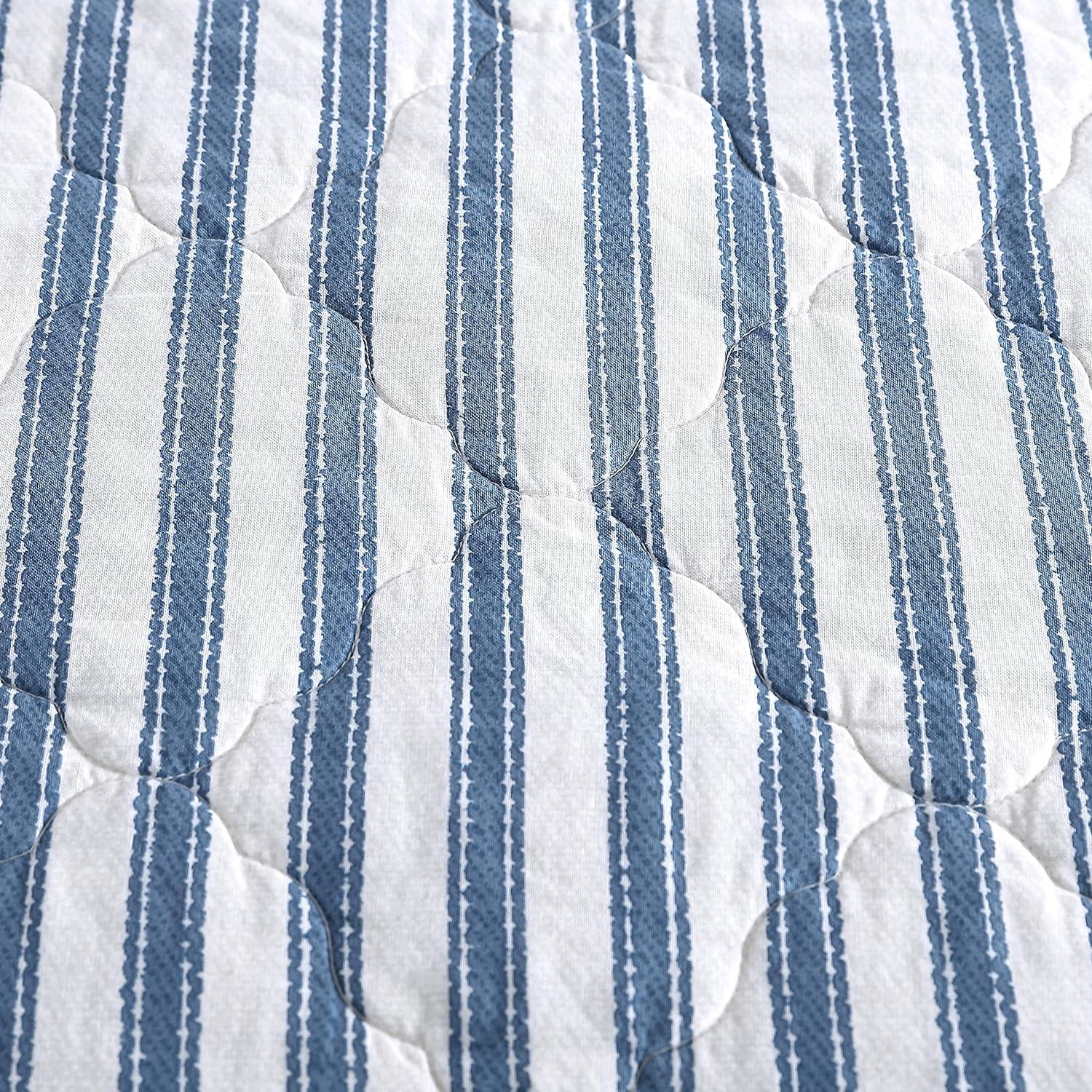 Willow Way Ticking Stripe Quilt & Sham Set - Stone Cottage