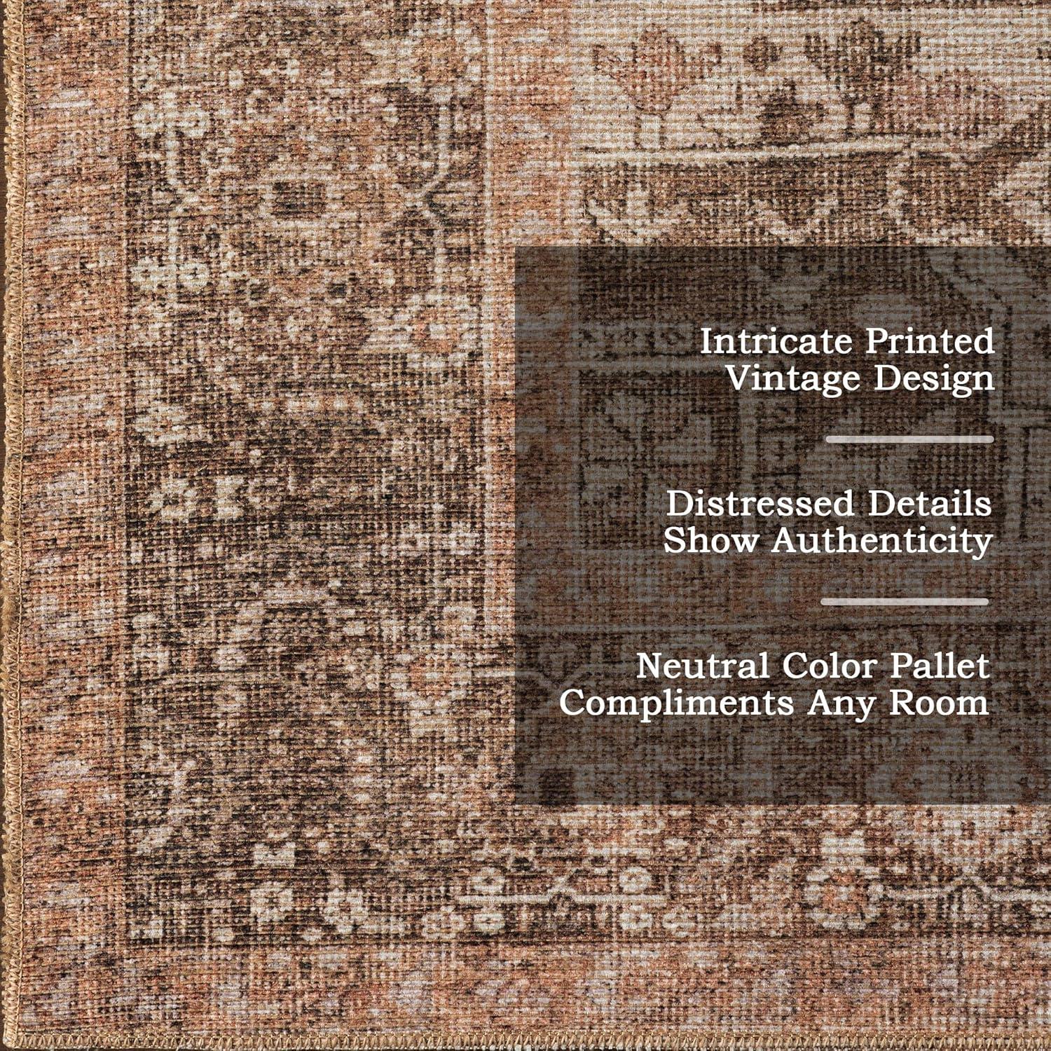 Nuloom Hillstone Collection Mariposa Traditional Vintage Medallion Area Rug, 6' 7" x 9', Ivory