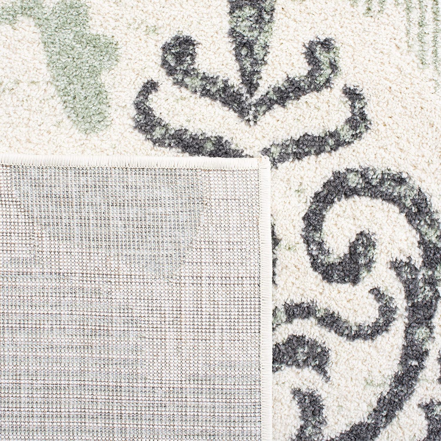 SAFAVIEH Adirondack Hortense Floral Runner Rug, Ivory/Green, 2'6" x 6'