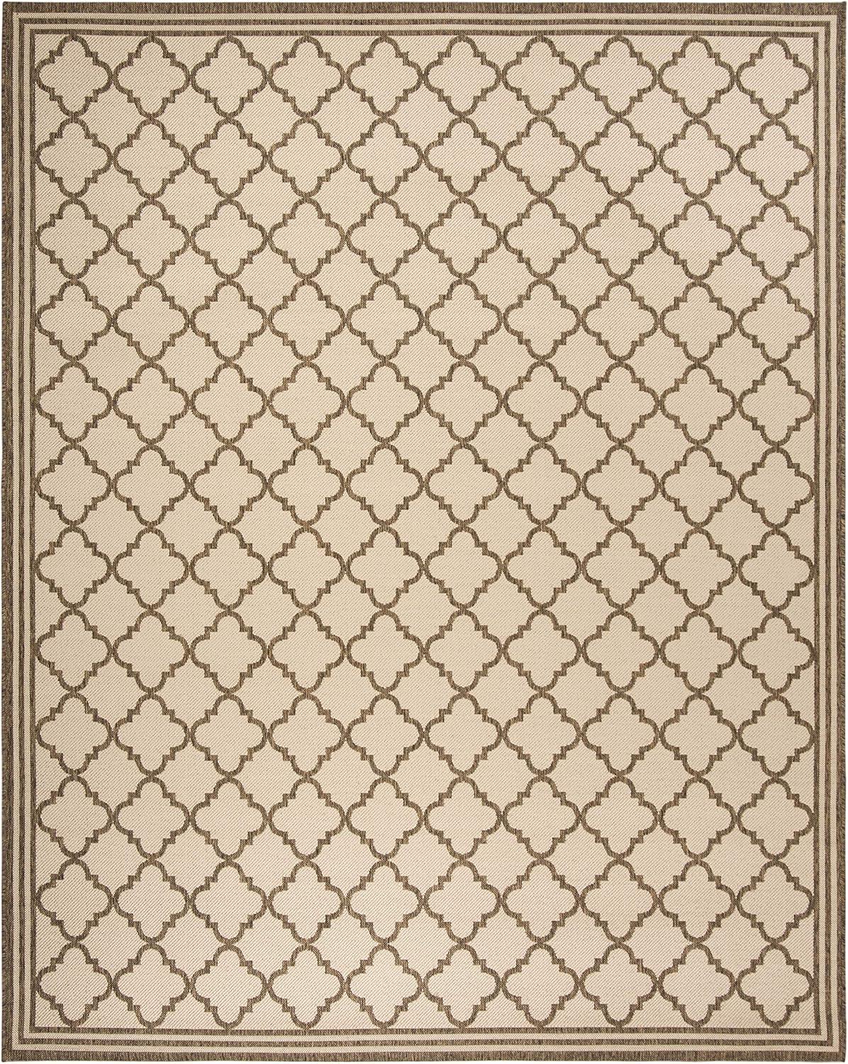 SAFAVIEH Beach House Collection Area Rug - 9' x 12', Blue & Creme, Trellis Design, Non-Shedding & Easy Care, Indoor/Outdoor & Washable-Ideal for Patio, Backyard, Mudroom (BHS121M)