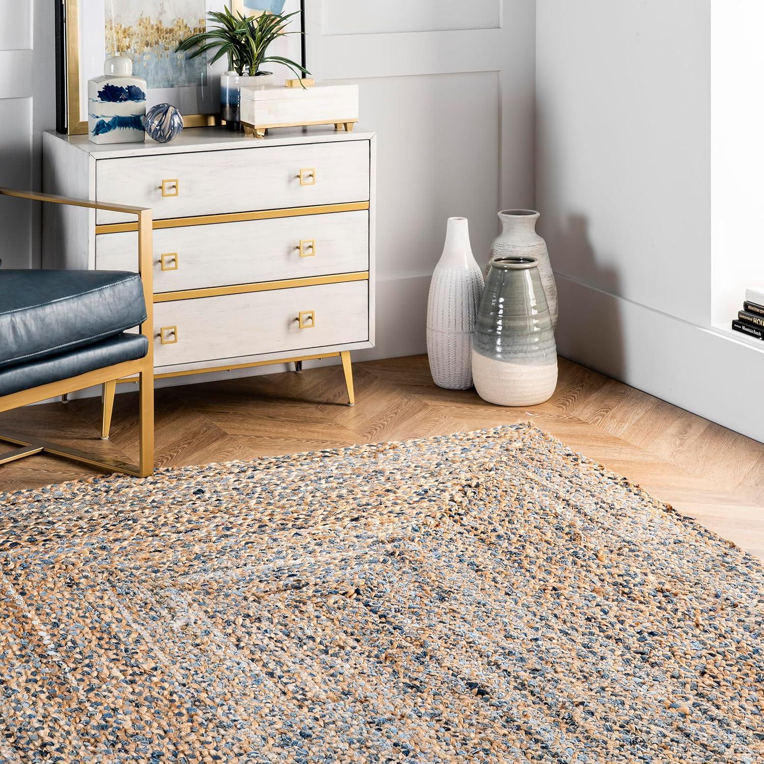 Nuloom Eliz Braided Denim and Jute Area Rug