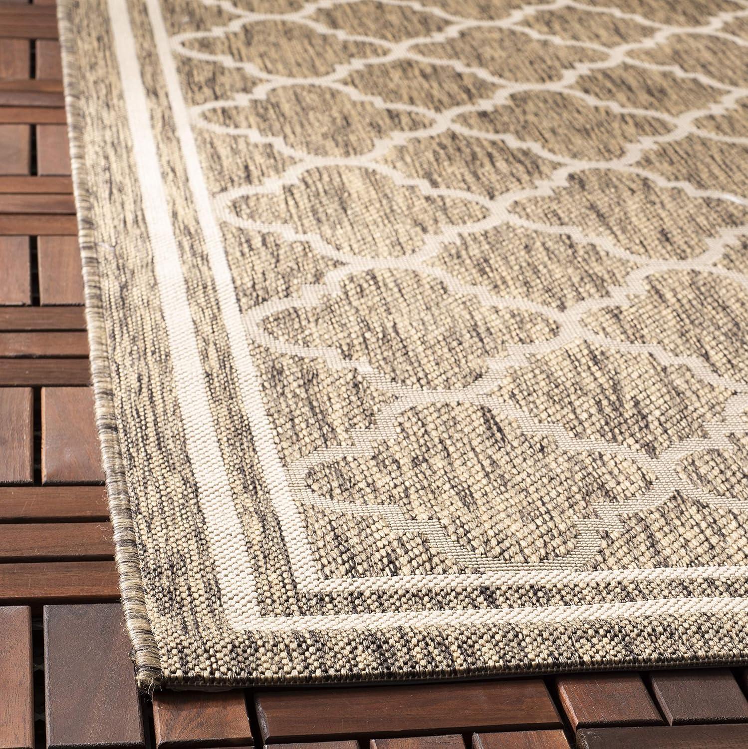 Courtyard CY6918 Power Loomed Indoor/Outdoor Area Rug - Brown/Bone - 4'x5'7" - Safavieh.
