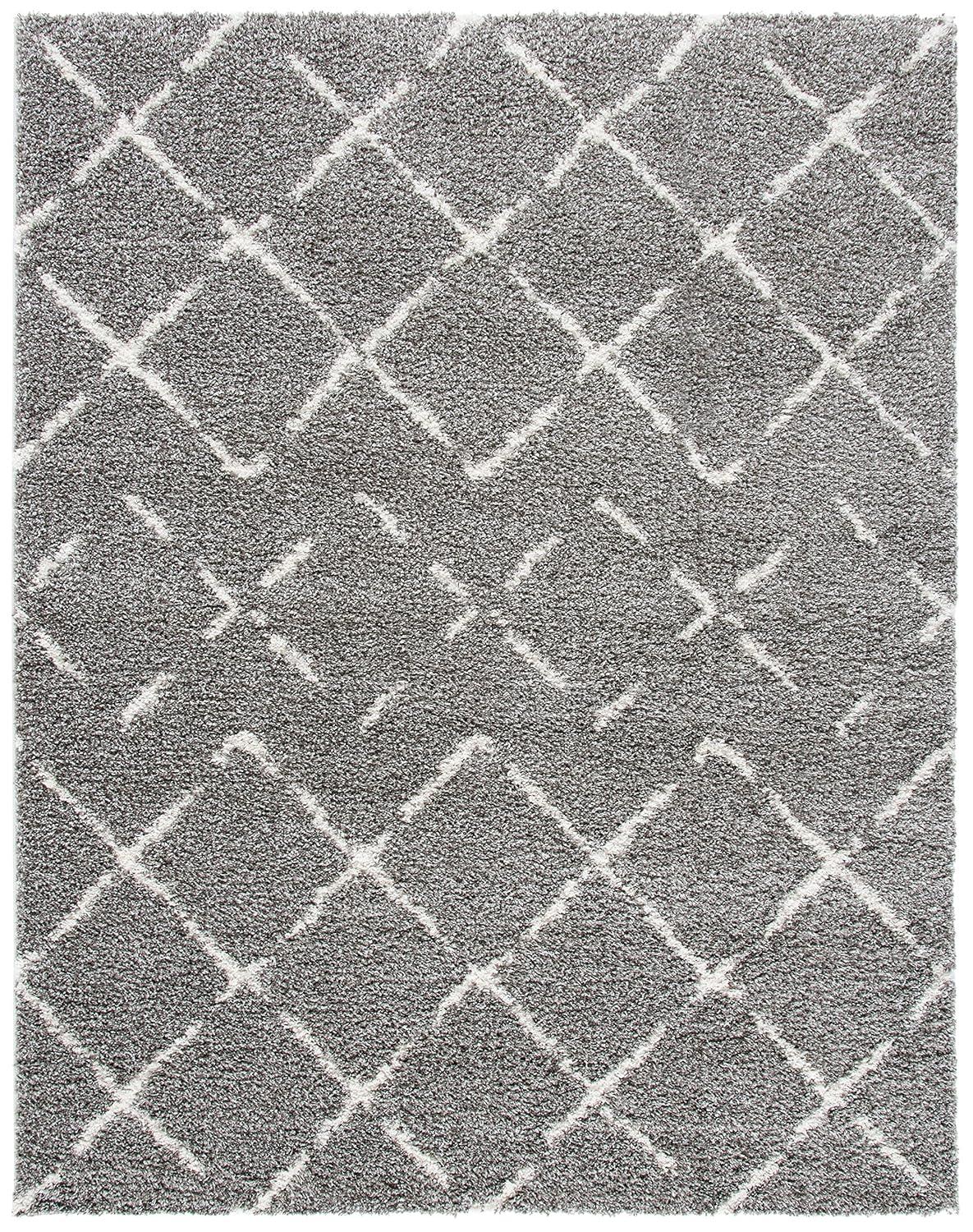 Arizona Shag ASG743 Power Loomed Indoor Area Rug - Brown/Ivory - 6'7"x9'2" - Safavieh