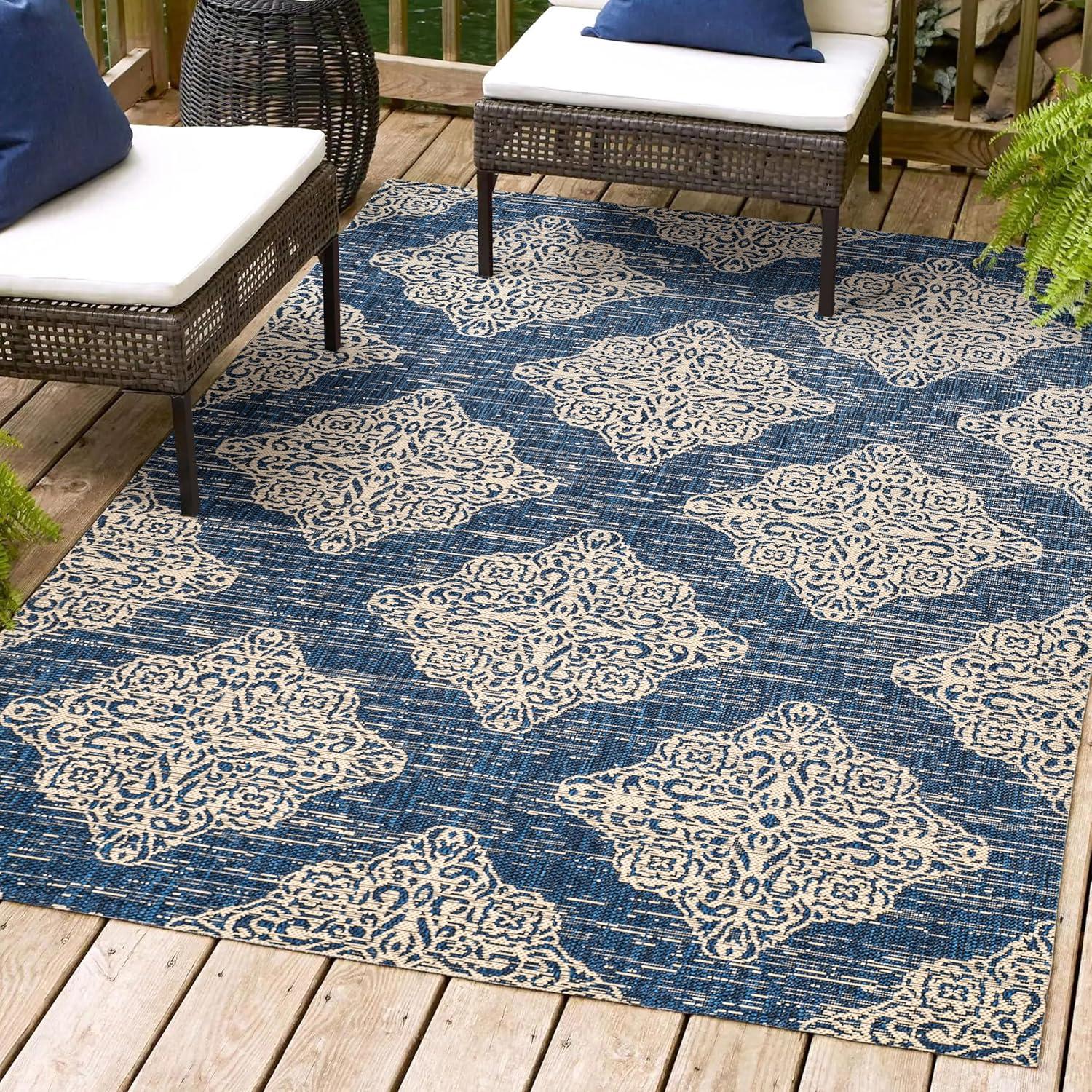 Tuscany Ornate Medallions Indoor/Outdoor Area Rug  - JONATHAN Y