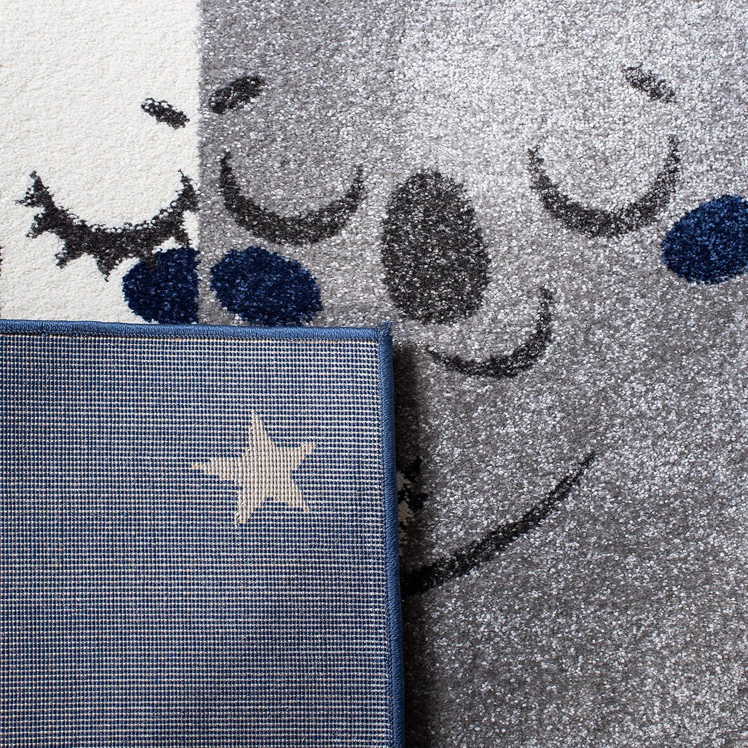 Carousel Kids  CRK195 Loomed Indoor Area Rug - Navy/Grey - 5'3"x5'3" - Safavieh