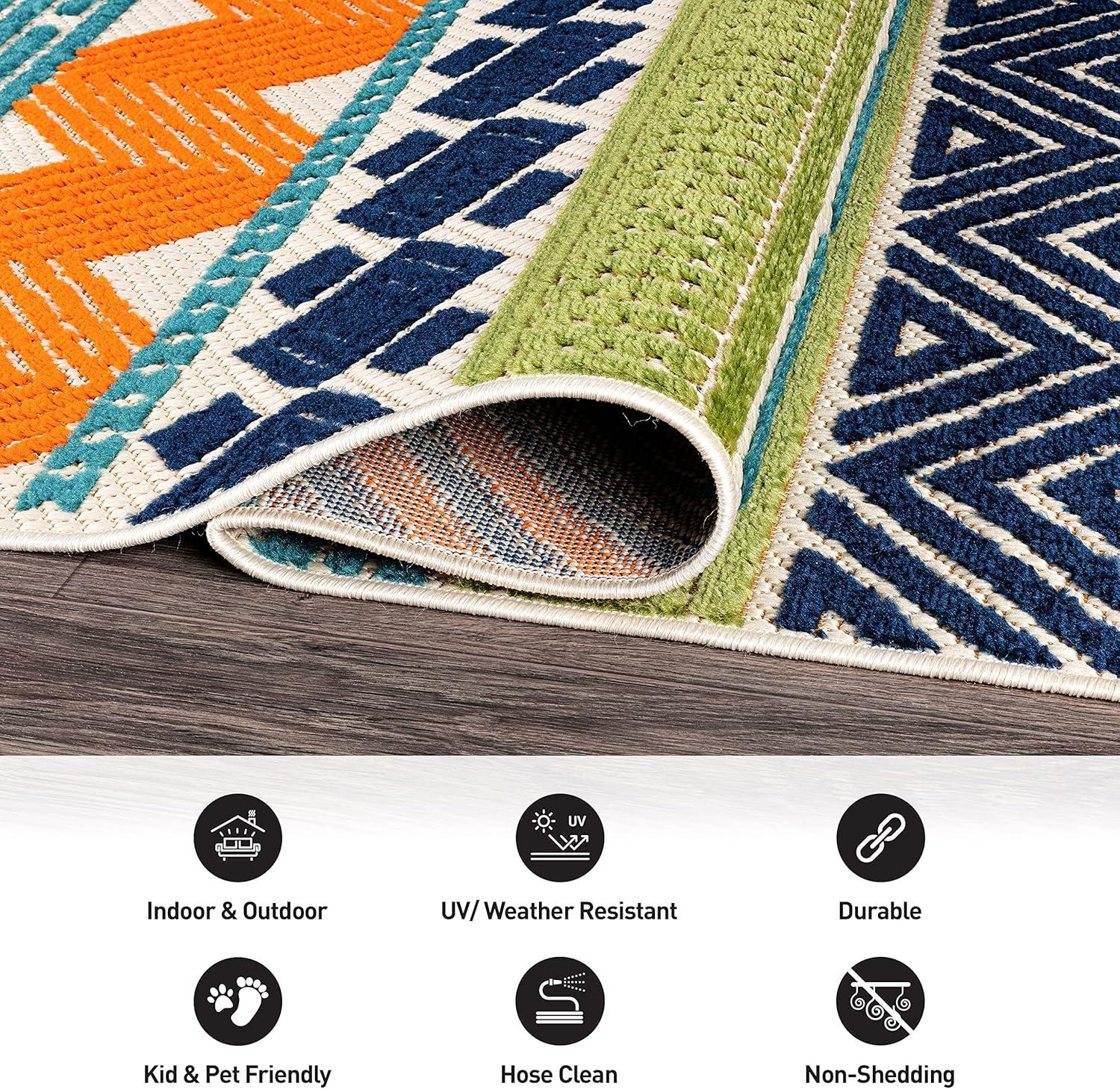 World Rug Gallery Marbella Contemporary Boho Indoor/Outdoor Area Rug