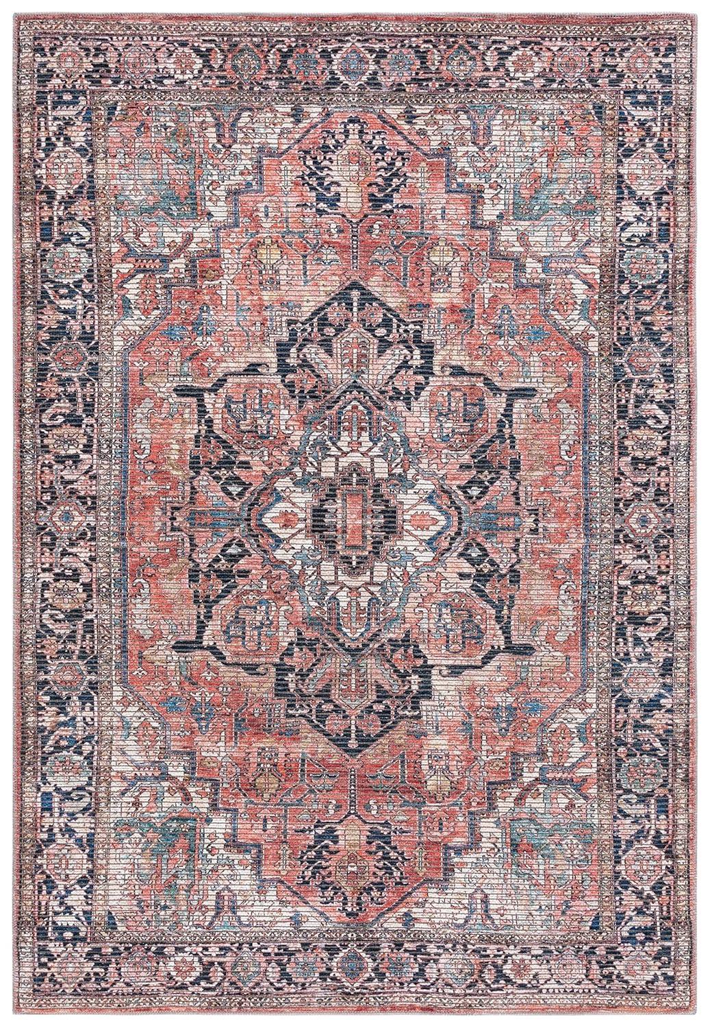 Serapi SEP624 Power Loomed Indoor Area Rug - Rust/Navy - 4'x6' - Safavieh