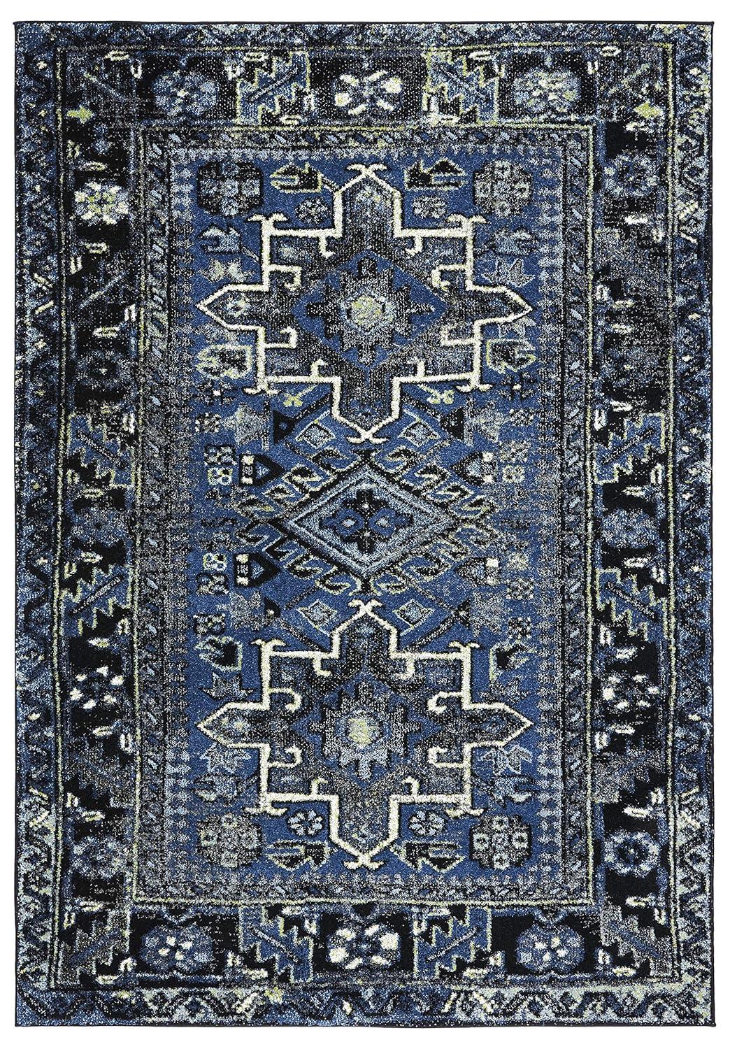 Vintage Hamadan VTH211 Power Loomed Area Rug - Blue/Grey - 4'x6' - Safavieh.