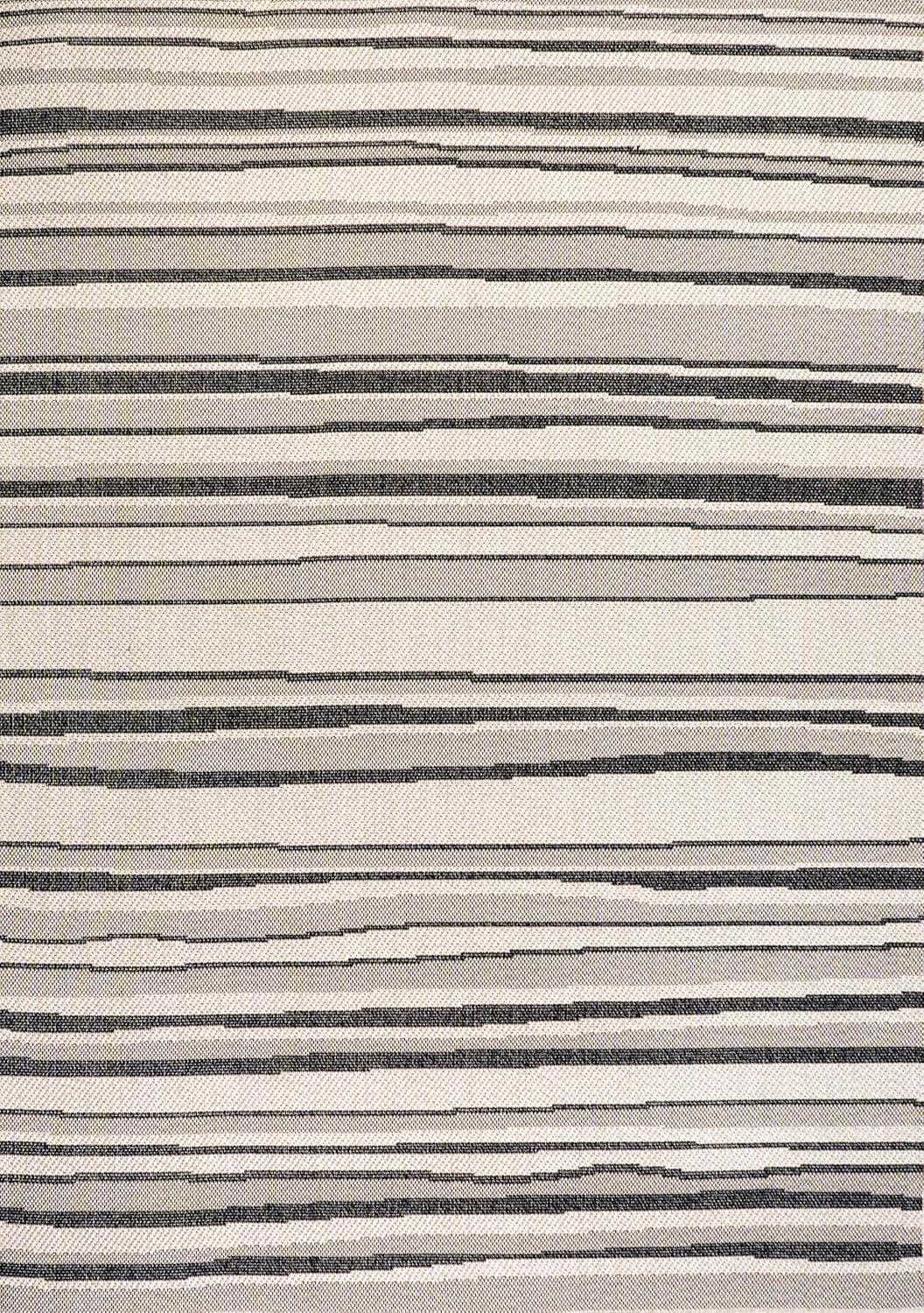 5' x 8' Castara Wavy Stripe Modern Indoor/Outdoor Area Rug, Cream/Dark Gray - JONATHAN Y