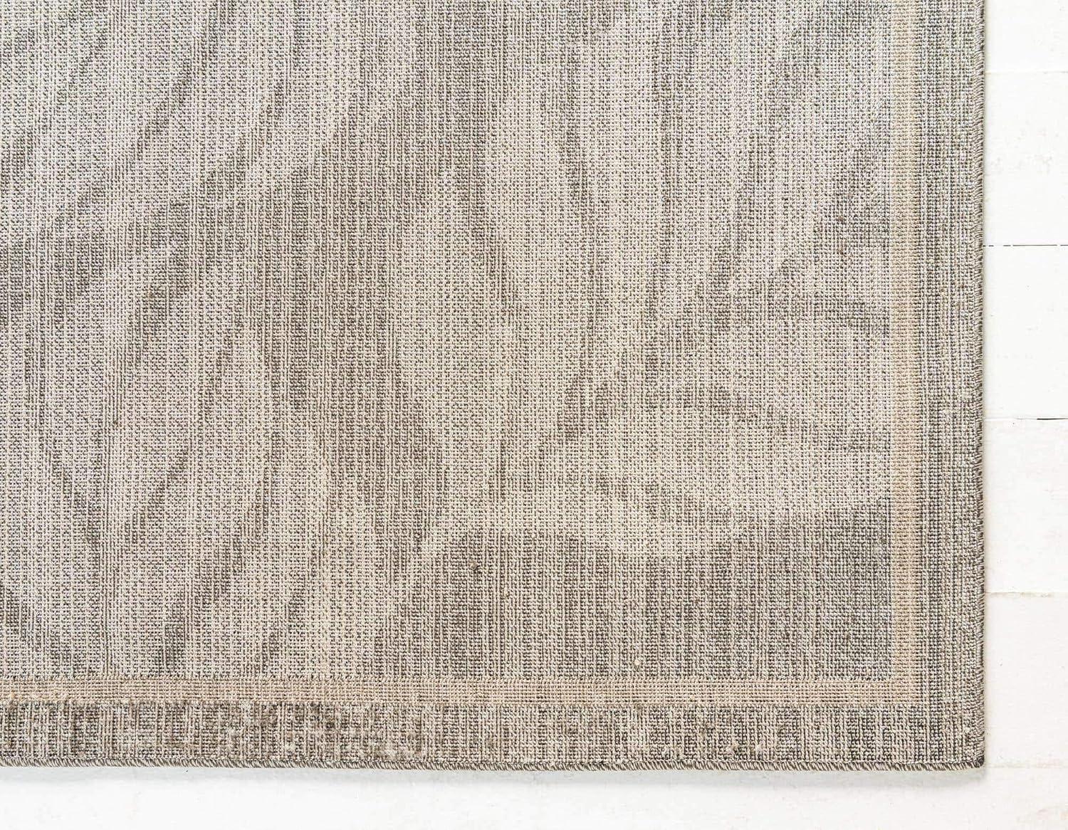 Unique Loom 7' 1 x 10' 0 Gray Outdoor Botanical Augusta Area Rug