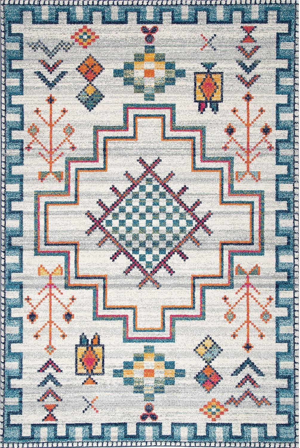 nuLOOM Richelle Tribal Medallion Area Rug, 5' x 7' 5", Blue