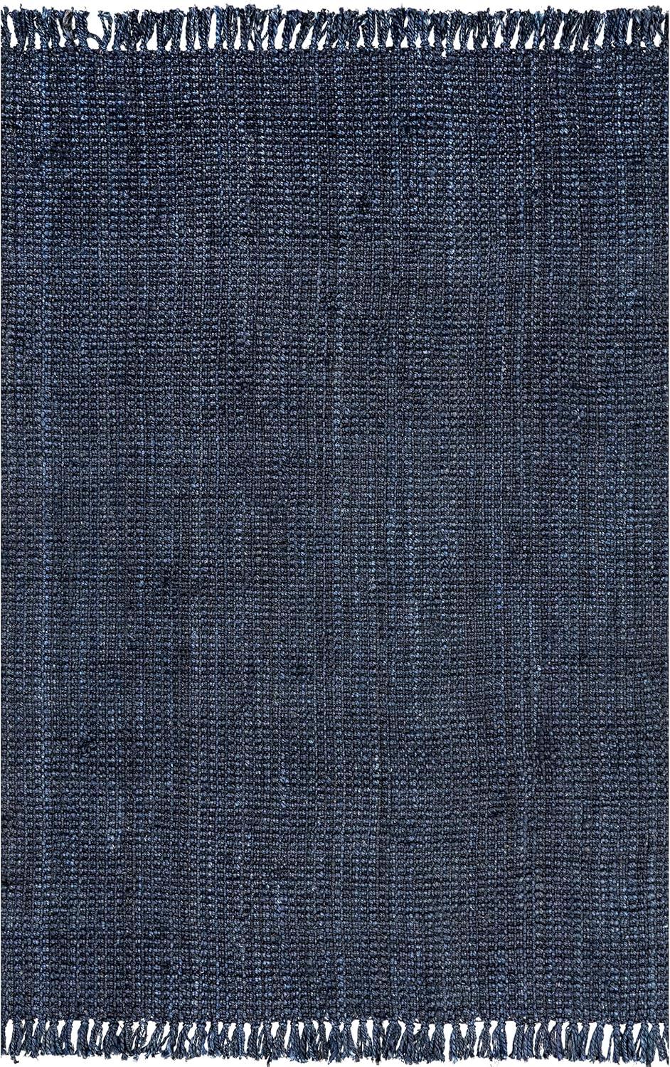 nuLOOM Daniela Chunky Jute Navy 3' x 5' Farmhouse Area Rug