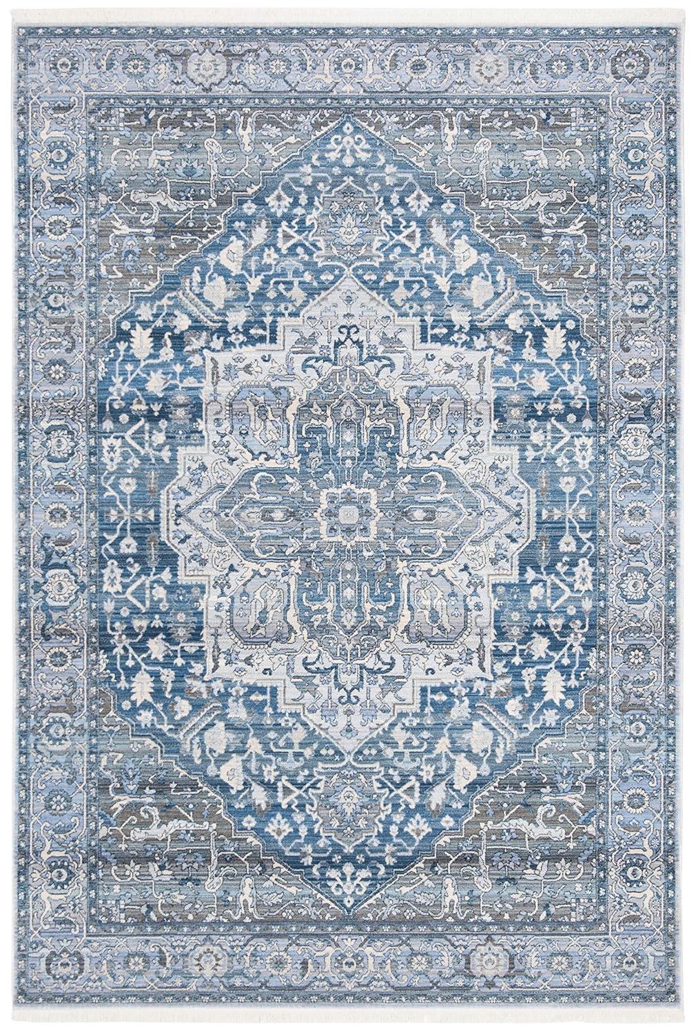 Vintage Persian VTP479 Power Loomed Indoor Area Rug - Charcoal/Blue - 5'x7'6" - Safavieh
