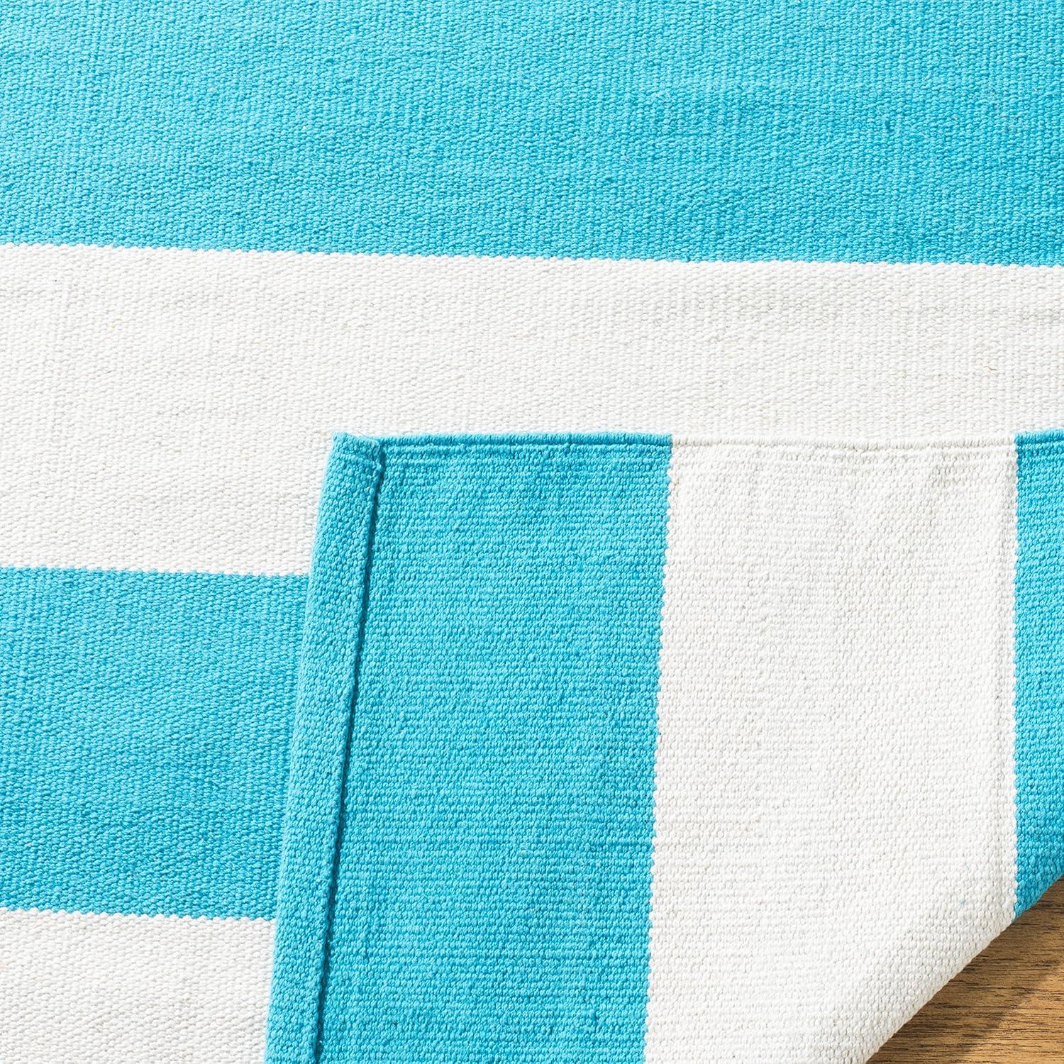 Montauk MTK712 Hand Woven Indoor Area Rug - Turquoise/Ivory - 5'x8' - Safavieh
