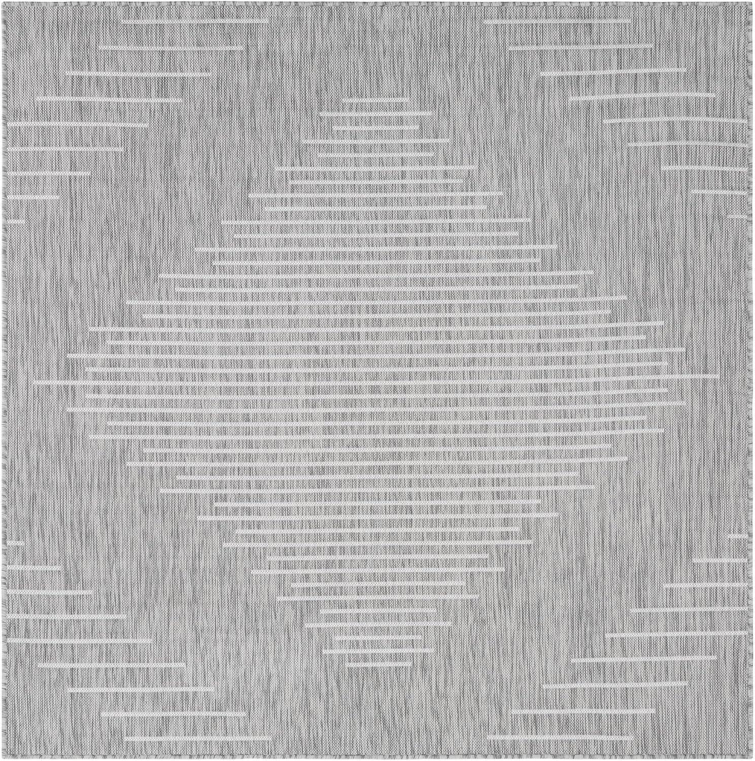 Unique Loom Outdoor Modern Tambor Lines Woven Area Rug