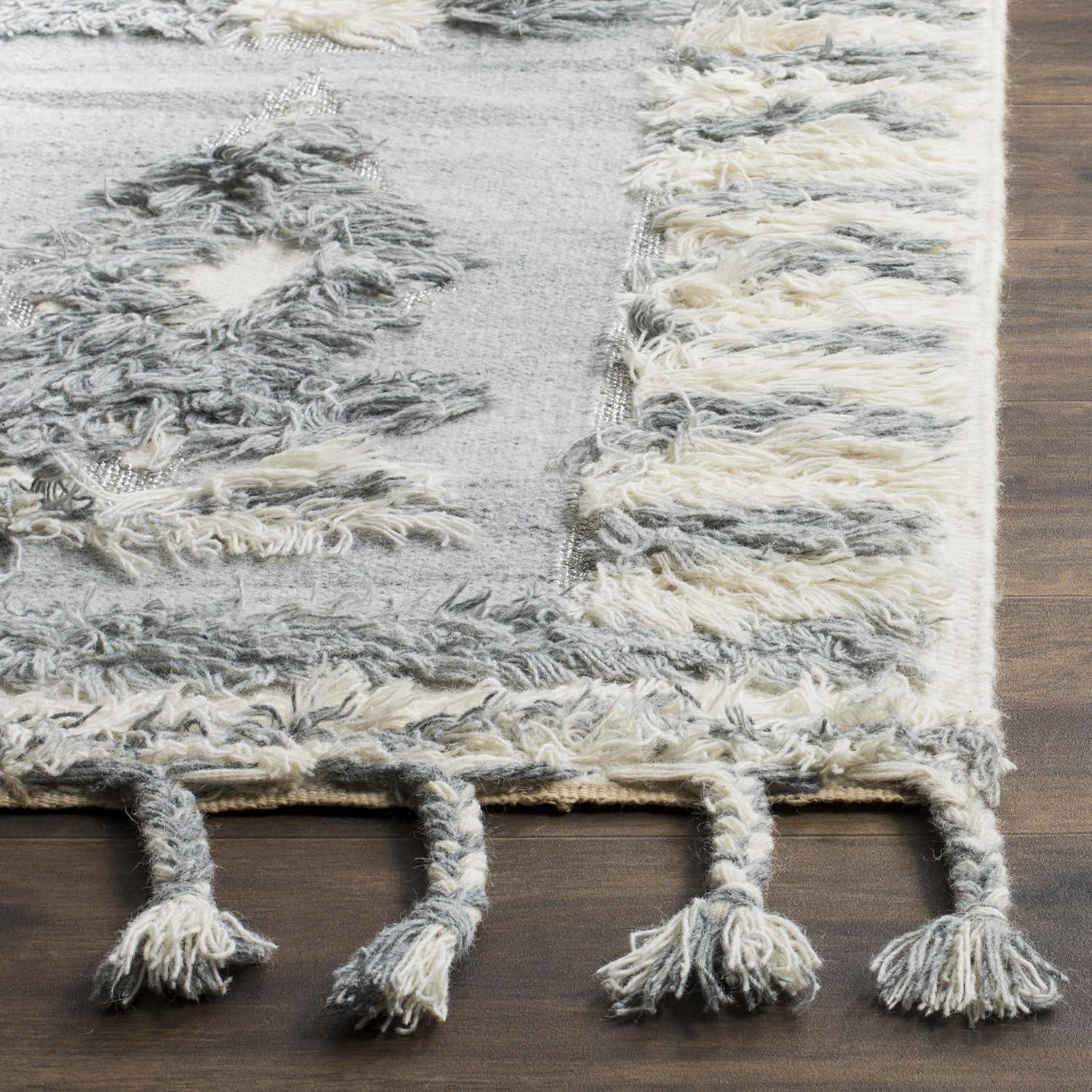 Kenya KNY601 Hand Knotted Area Rug - Grey/Ivory - 6'x9' - Safavieh.