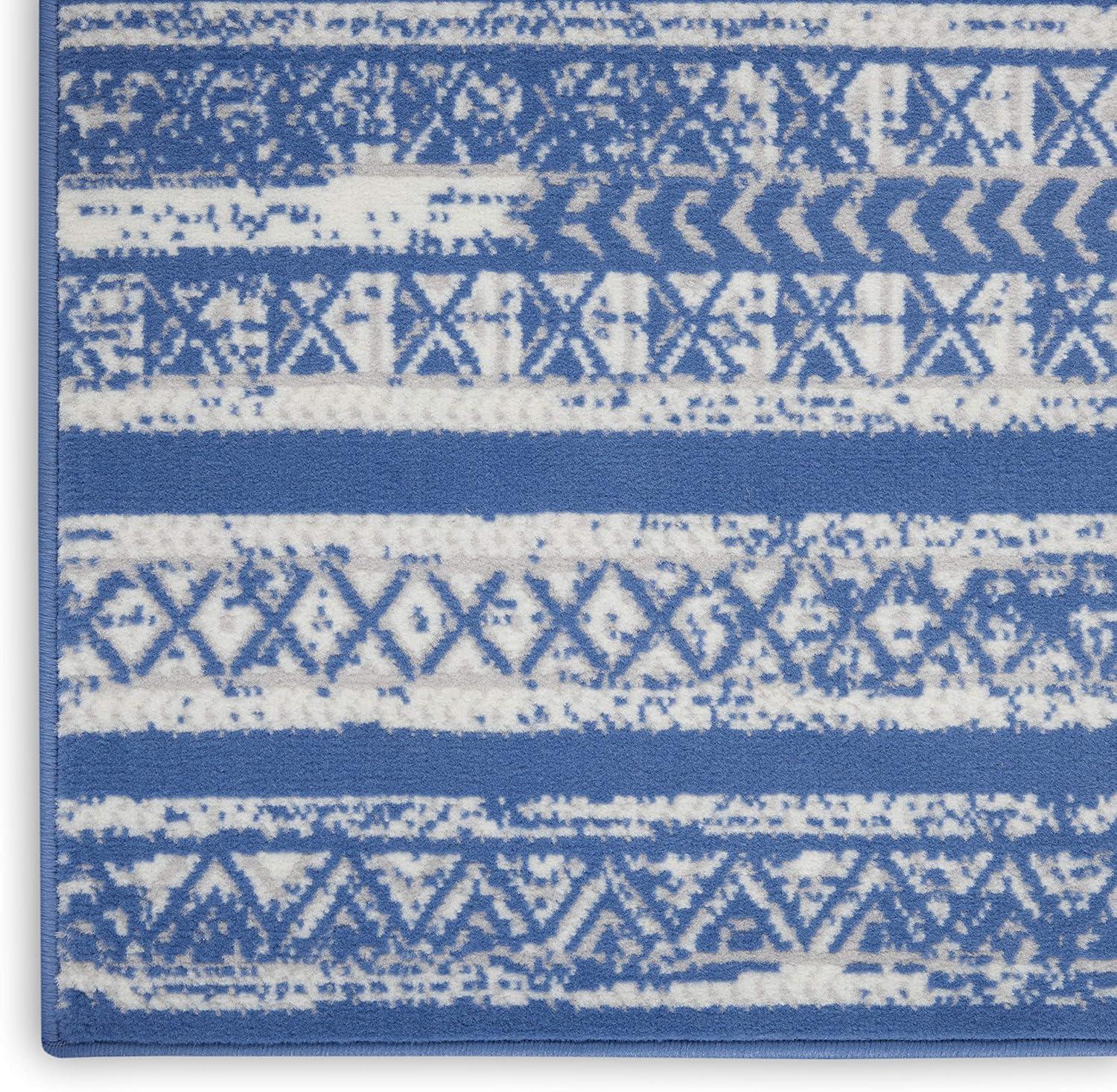 Pleasanton Abstract Blue/Ivory Area Rug