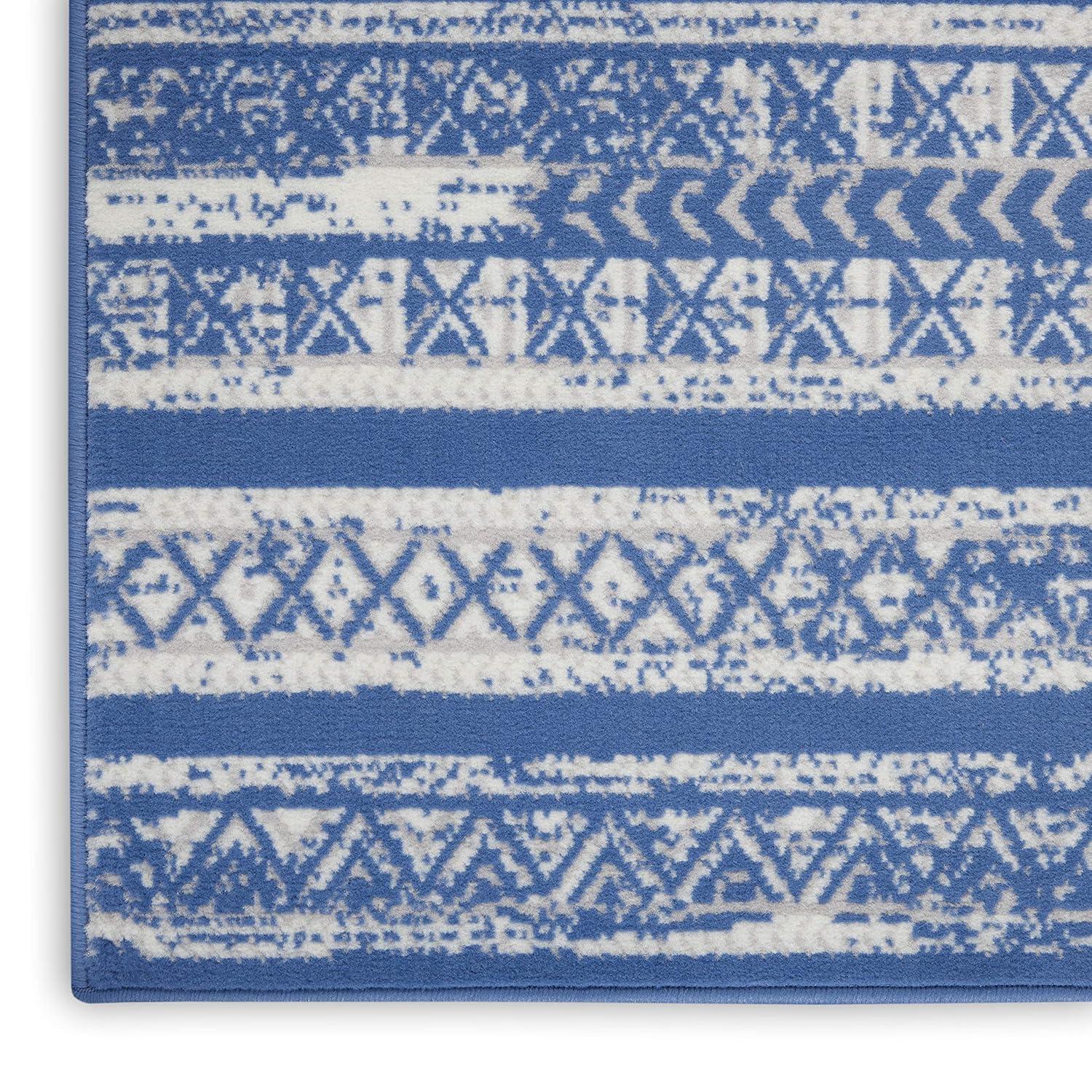 Pleasanton Abstract Blue/Ivory Area Rug