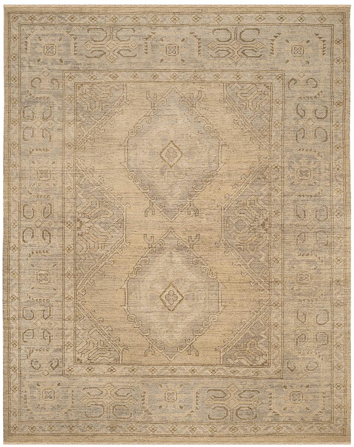 Izmir IZM180 Hand Knotted Area Rug - Gold/Grey - 6'x9' - Safavieh