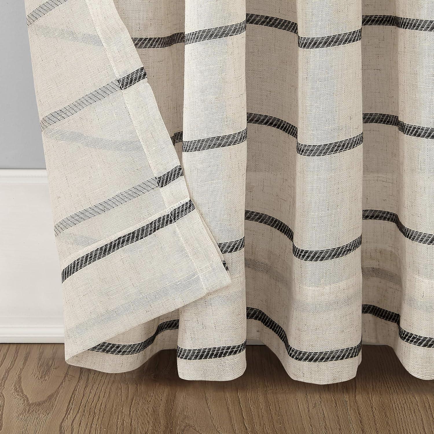 Clean Window Clean Window Aso Twill Stripe Anti-Dust Linen Blend Sheer Curtain Panel