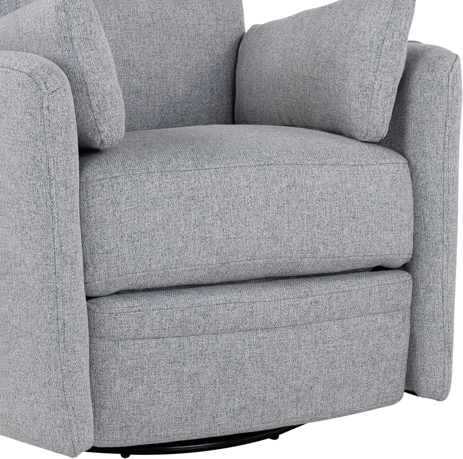 Swivel Rocker Glider Nursery, Manual Recliner Chair Single Sofa Chair for Adults, Linen Fabric Rocker Chair with Removable Pillows for Living Room, Bedroom, Dark Grey
