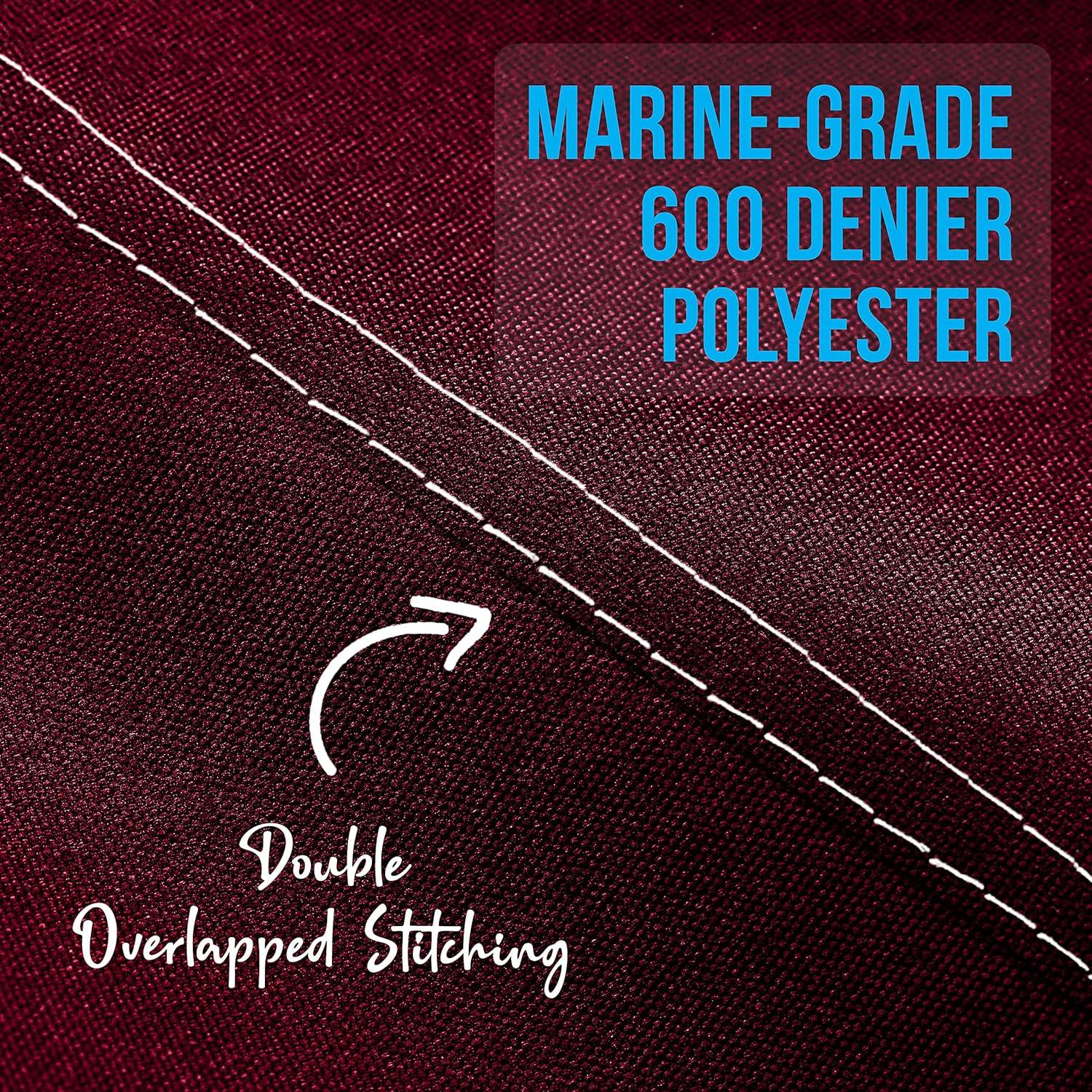 SereneLife 3 Bow Bimini Top - 2 Straps And 2 Rear Support Poles With Marine-Grade 600D Polyester Canvas (Gray) | Wayfair