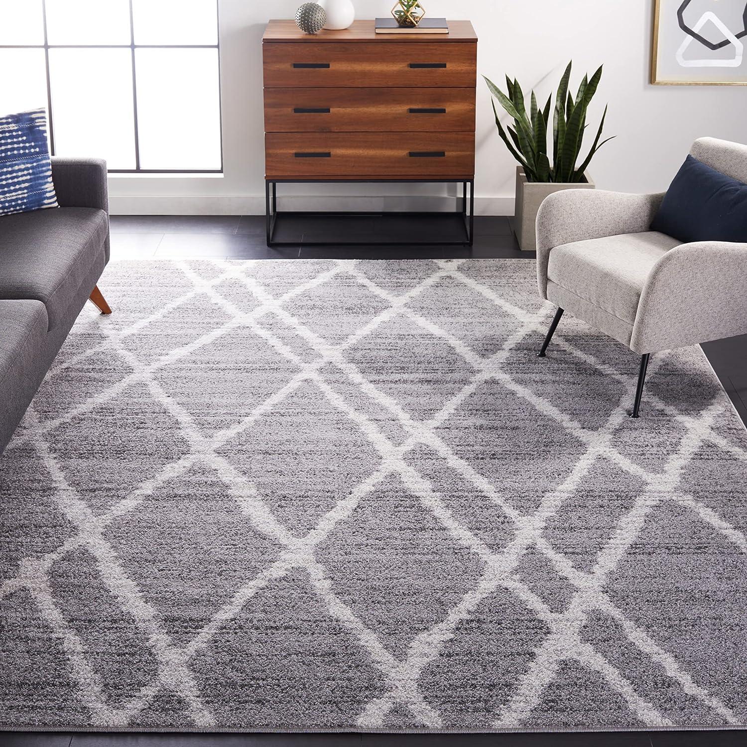 Adirondack ADR128 Power Loomed Area Rug - Ivory/Silver - 6'x9' - Safavieh.
