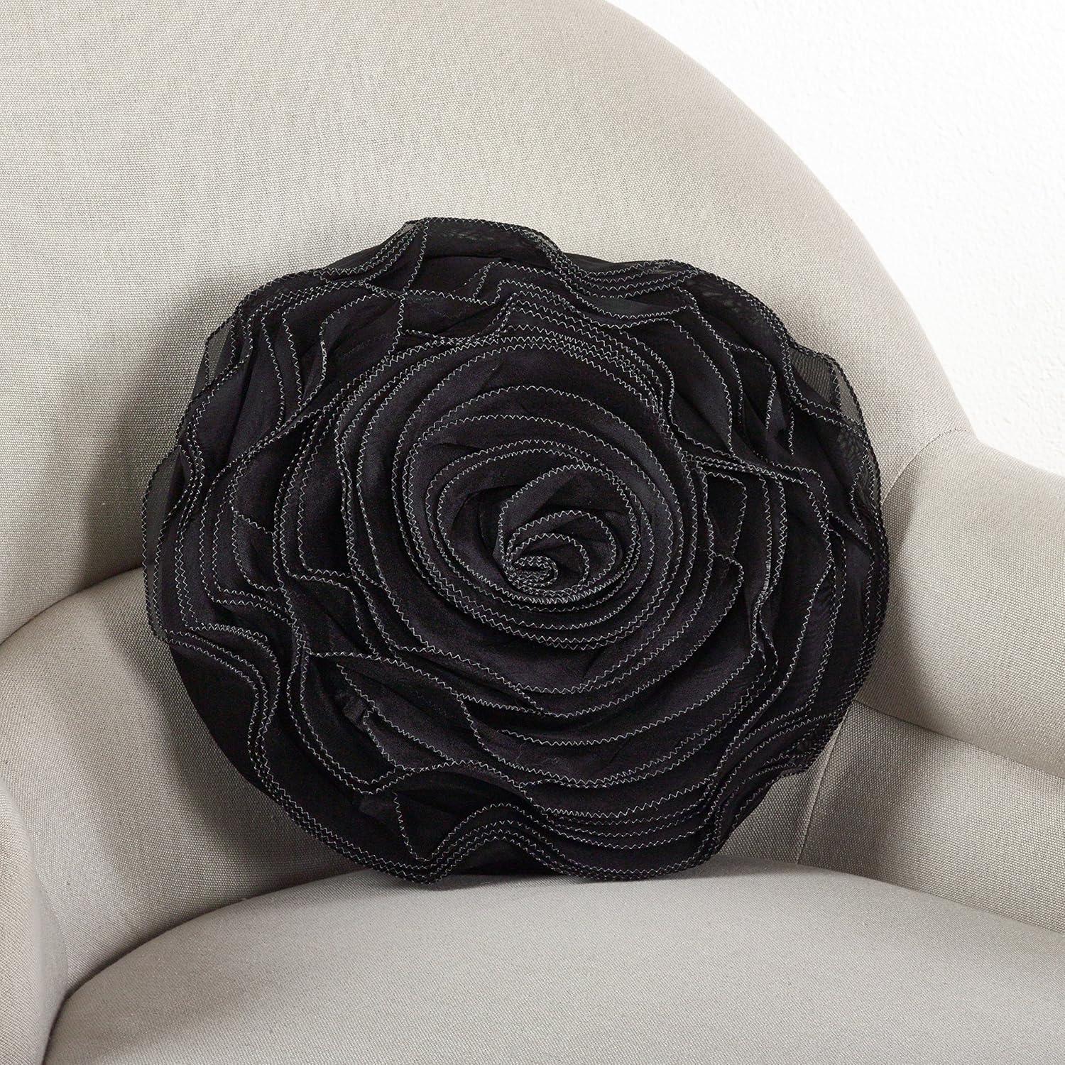 Saro Lifestyle Rose Design Throw Pillow