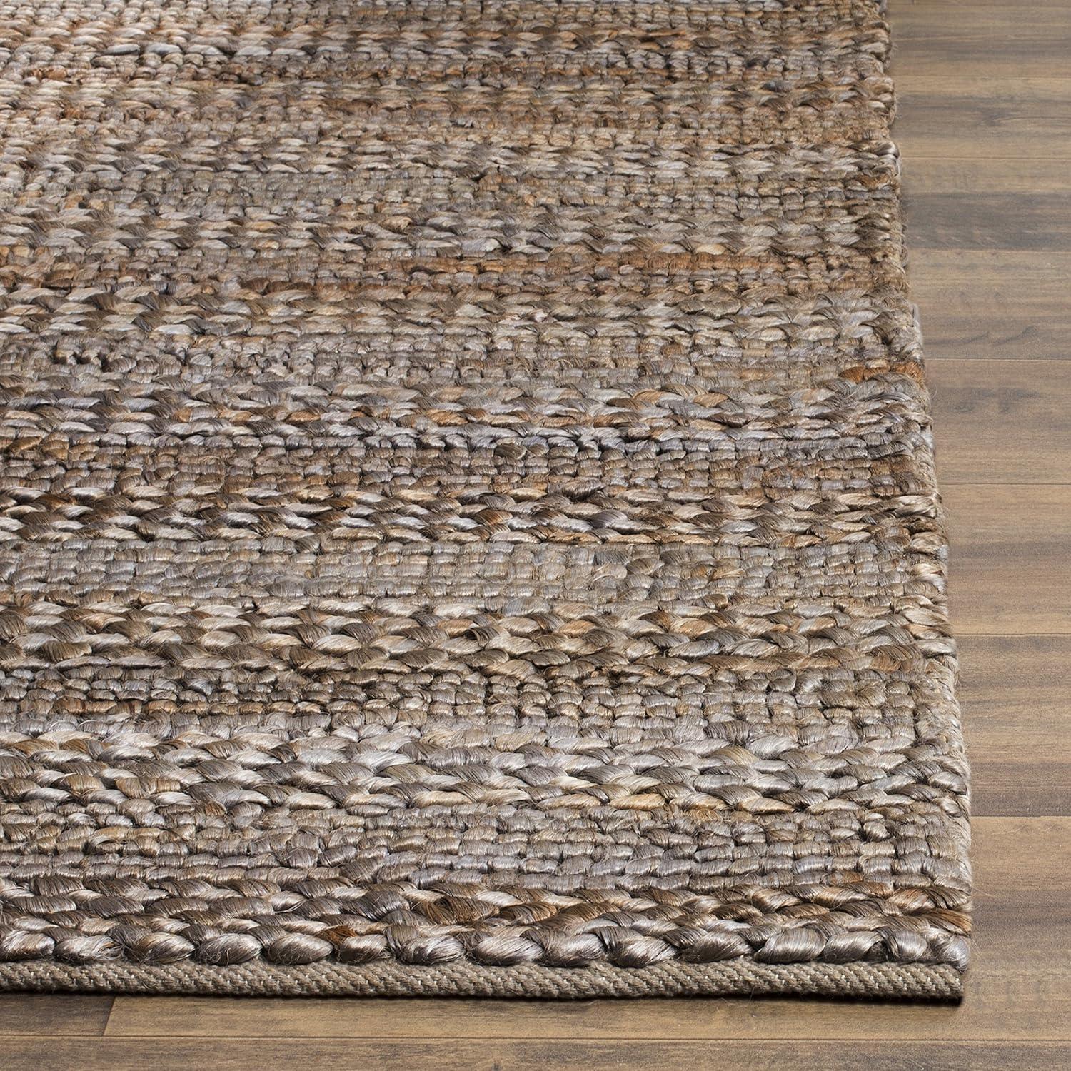 Hand-Woven Natural Fiber Rectangular Area Rug, Beige, 8' x 10'