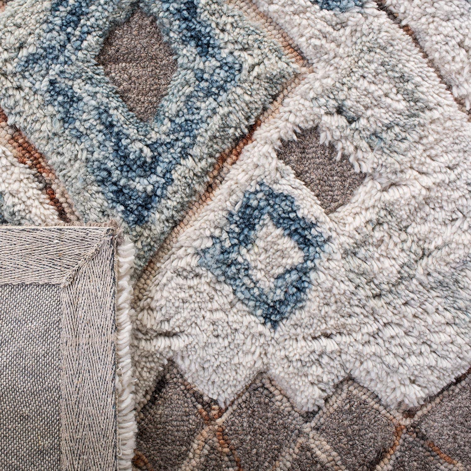 Casablanca Shag CSB618 Hand Tufted Indoor Runner Rug - Beige/Navy - 2'3"x8' - Safavieh