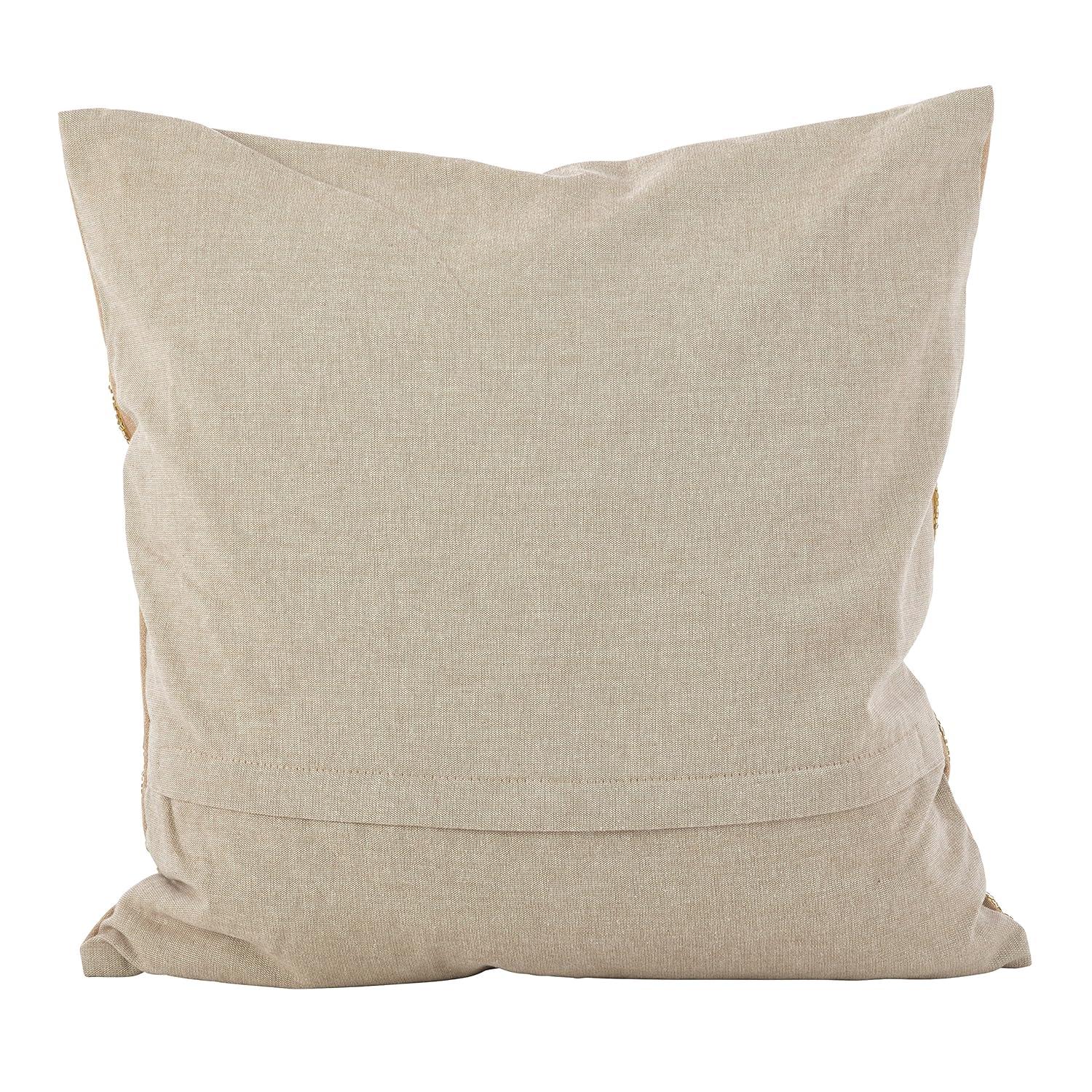 Saro Lifestyle Embroidered Floral Design Beaded Cotton Poly Filled Throw Pillow, Green, 18" x 18"
