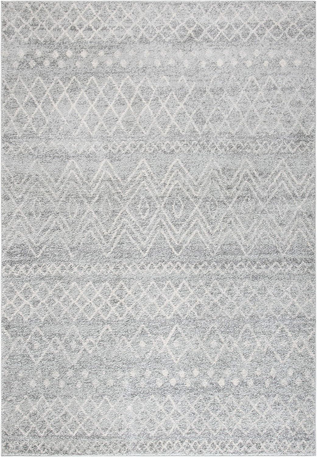 SAFAVIEH Madison Hannah Geometric Area Rug, Silver/Ivory, 9' x 12'