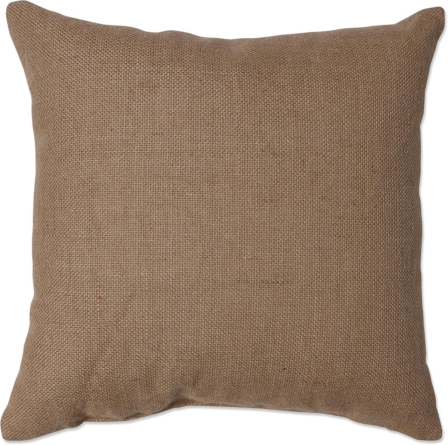 Natural Burlap Embroidered Thanksgiving Square Pillow