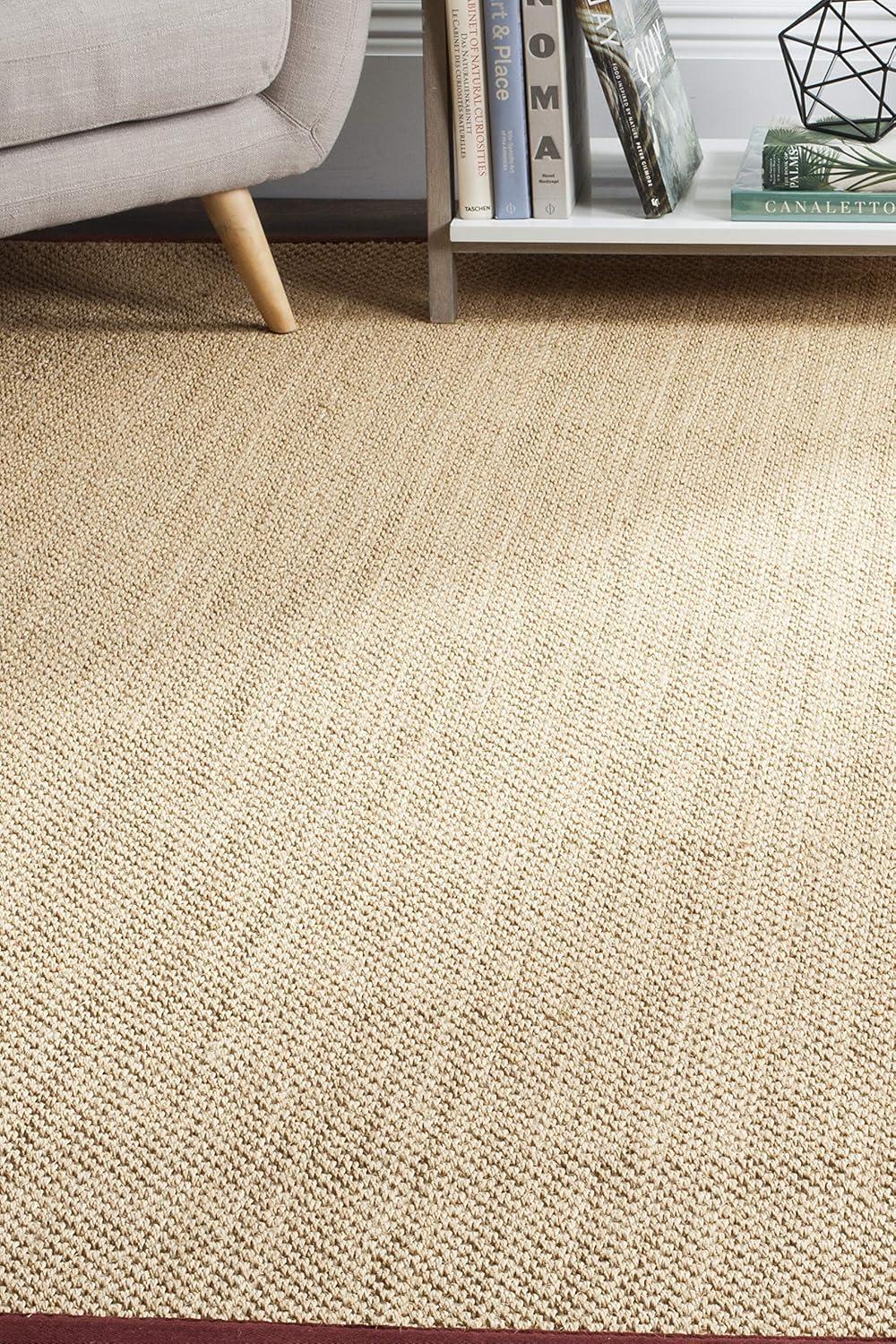 Natural Fiber NF141 Power Loomed Area Rug - Maize/Burgundy - 6'x9' - Safavieh.
