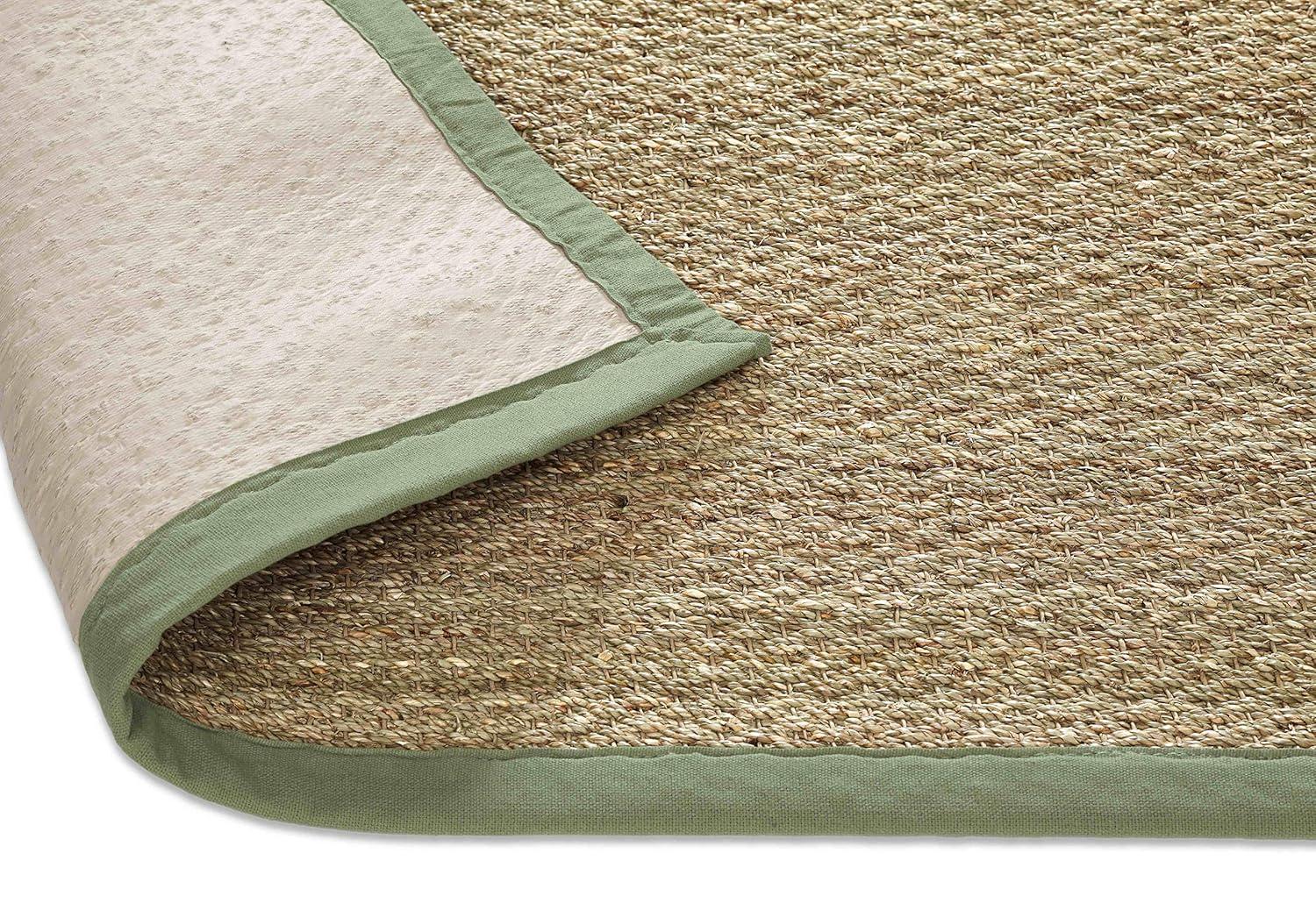 Chesapeake Seagrass Area Rug with Sage border (5'x7')