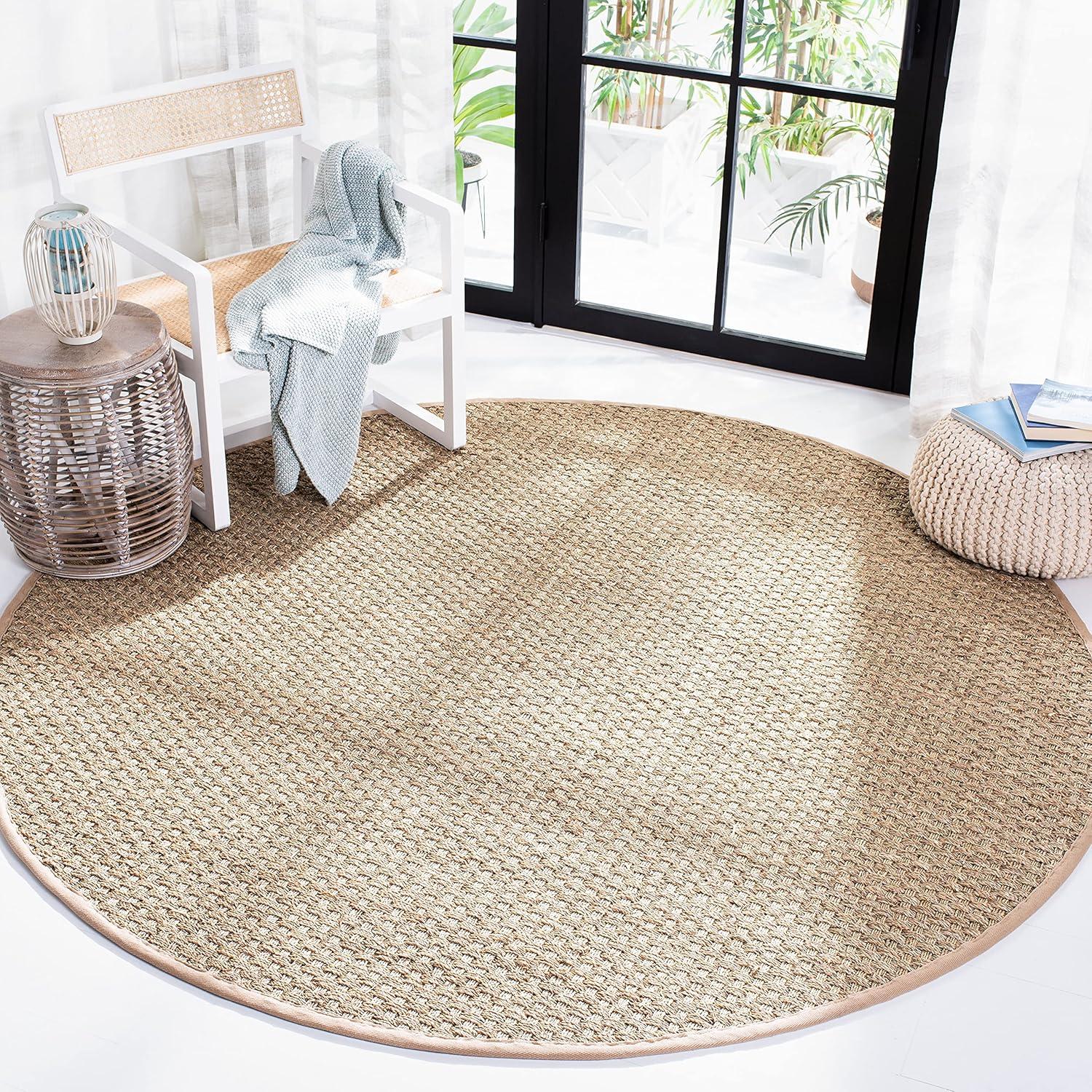 Natural Fiber NF114 Power Loomed Indoor Area Rug - Natural/Beige - 3' Round - Safavieh