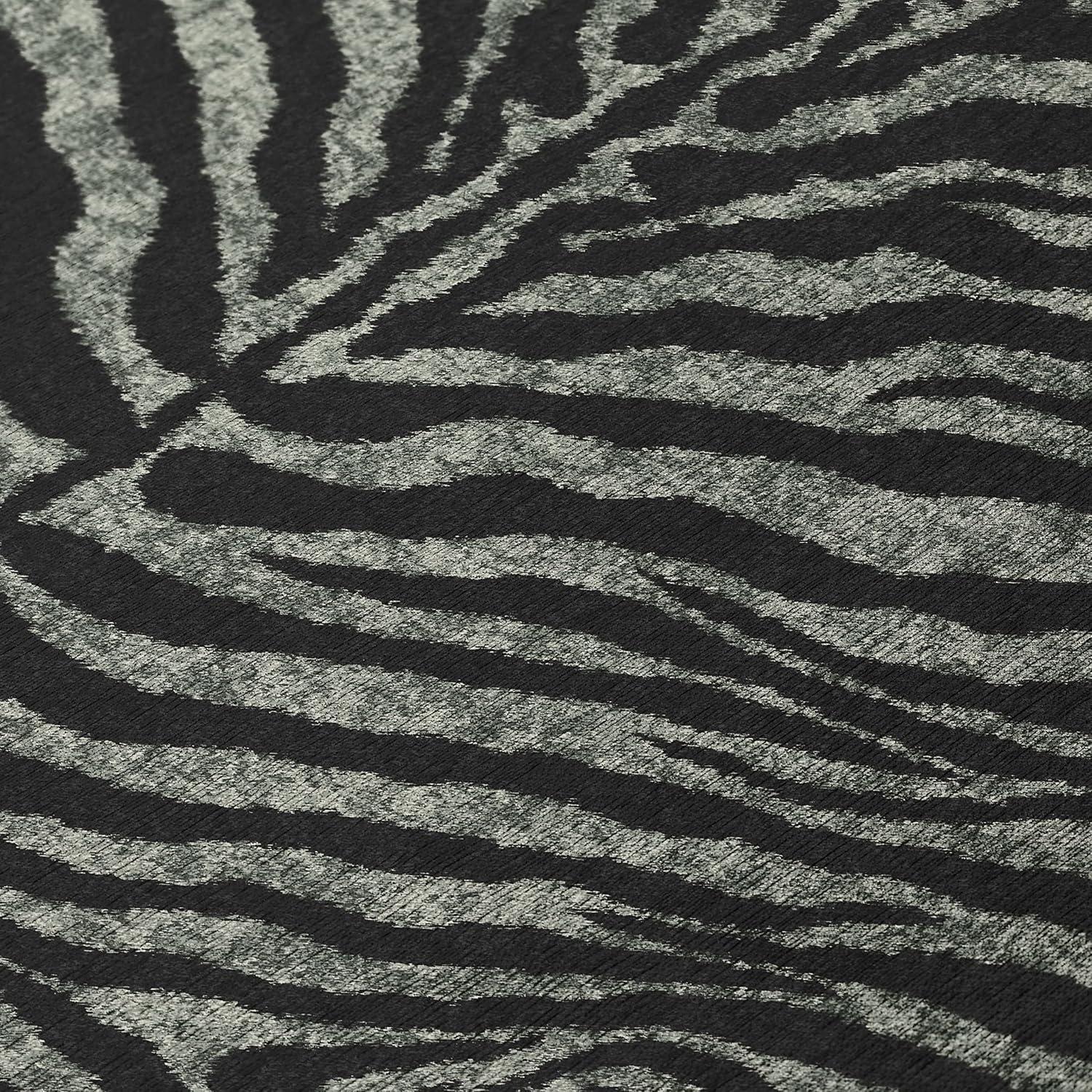 Addison Rugs Addison Indoor/ Outdoor Safari Zebra Animal Print Washable Area Rug 1'8" x 2'6" - Shadow