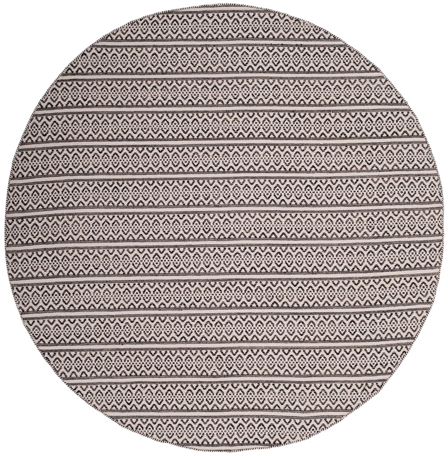 Montauk MTK341 Hand Woven Indoor Area Rug - Ivory/Black - 4' Round - Safavieh.