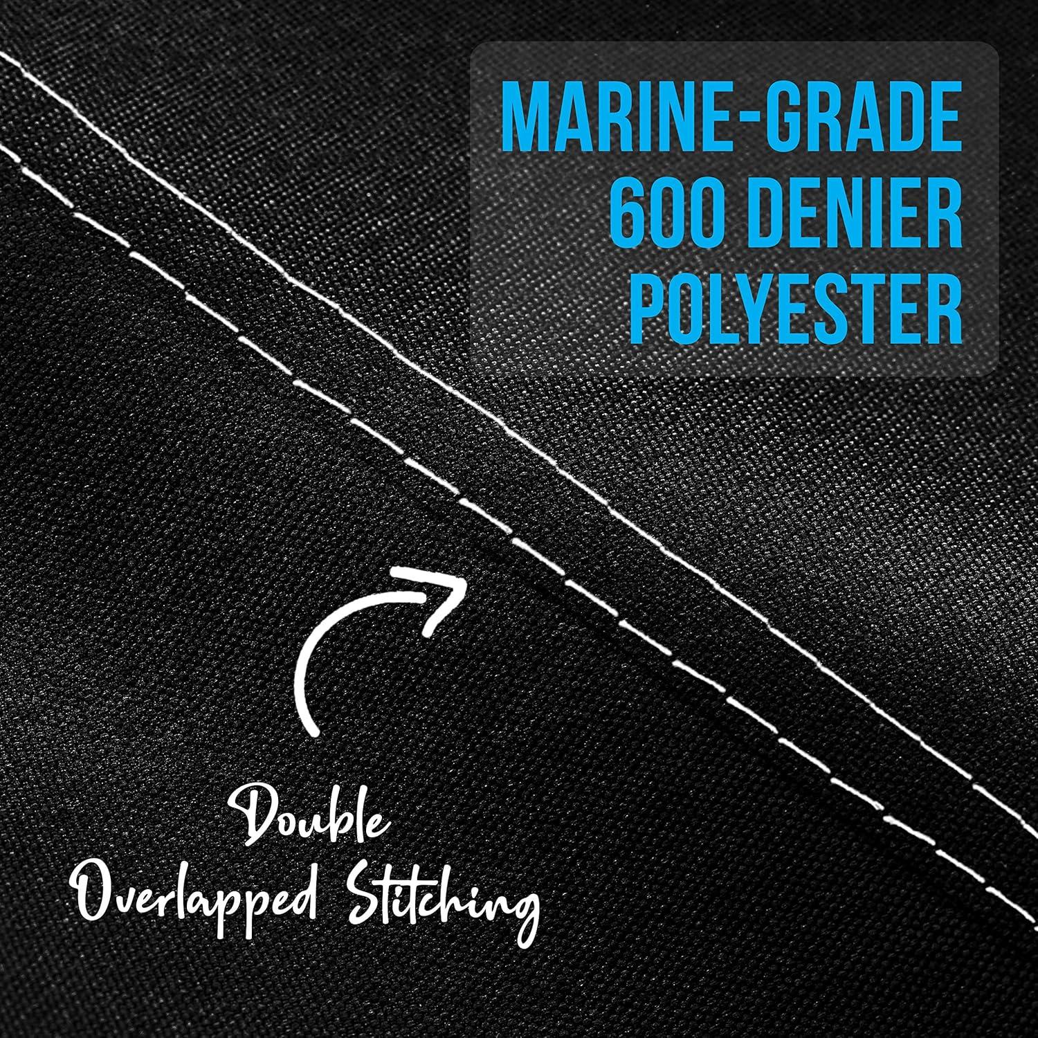 SereneLife 3 Bow Bimini Top - 2 Straps And 2 Rear Support Poles With Marine-Grade 600D Polyester Canvas (Gray) | Wayfair