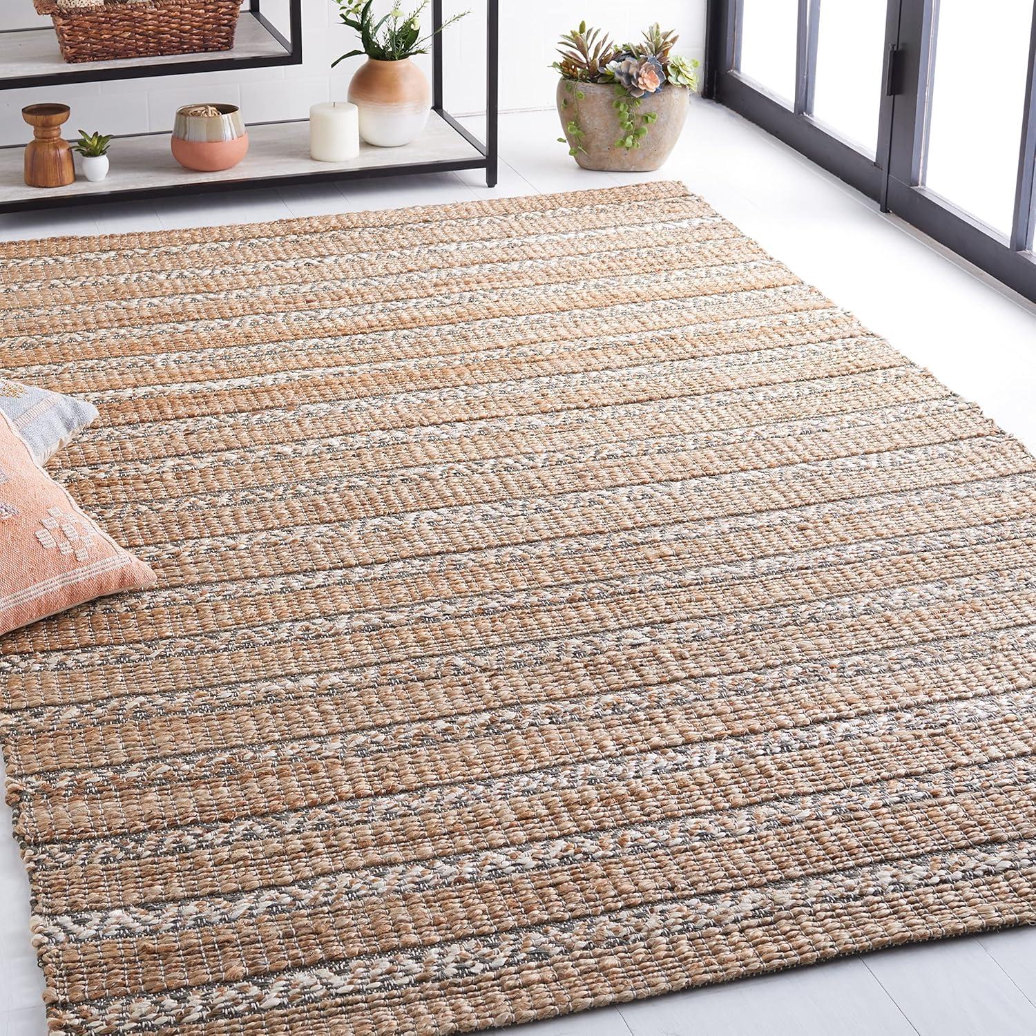 Natural Fiber NFB655 Power Loomed Area Rug - Olive/Natural - 3'x5' - Safavieh.