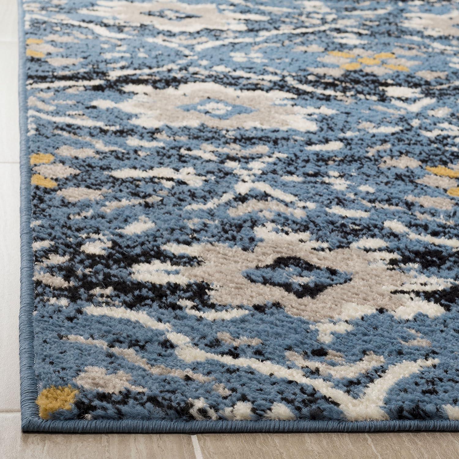 SAFAVIEH Amsterdam Karenza Geometric Floral Area Rug, Blue/Cream, 5'1" x 7'6"