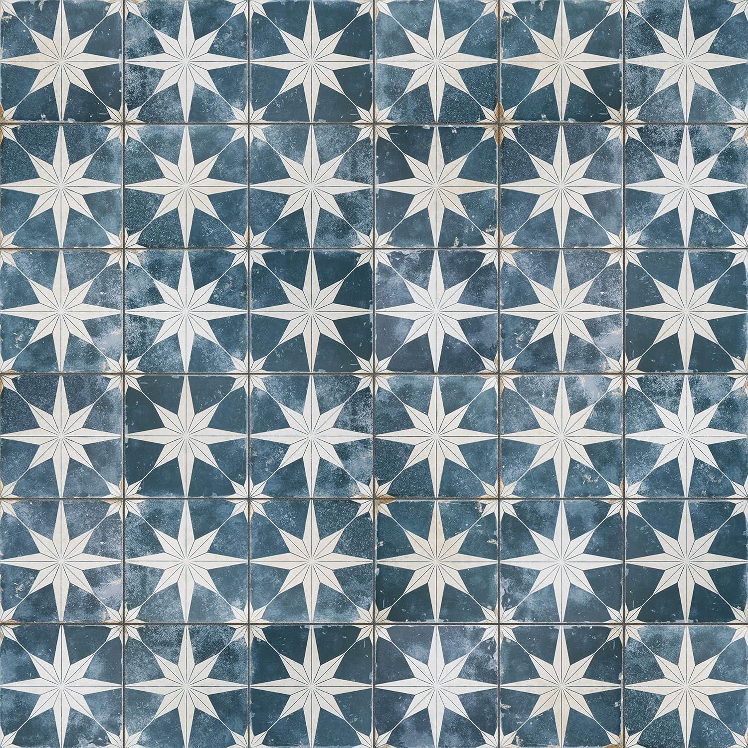 Kings Star Sky Blue and White Ceramic Floor and Wall Tile