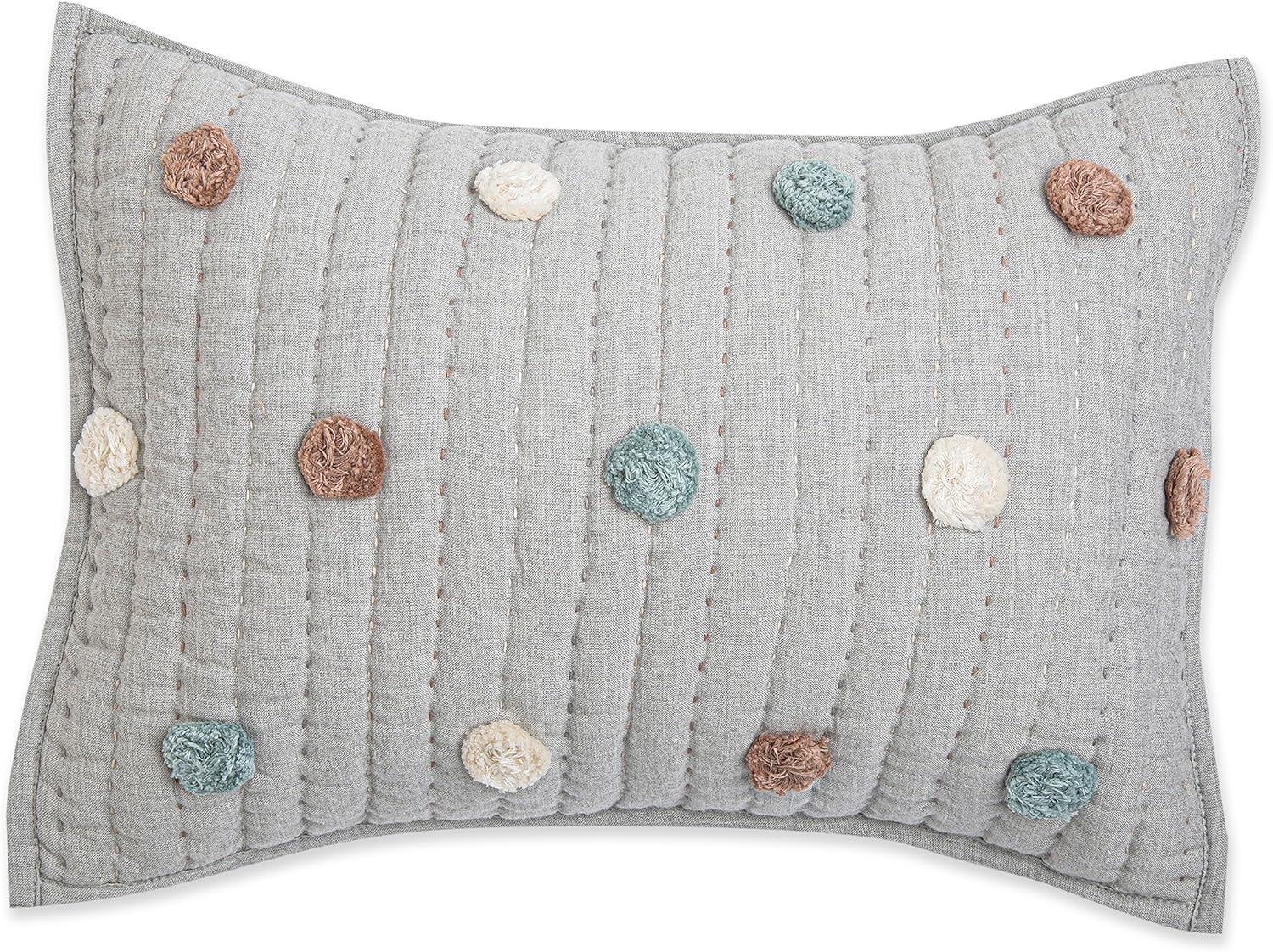 Crane Baby Rectangular Polka Dot 100% Cotton Accent Pillow Cover & Insert for Baby Nursery By