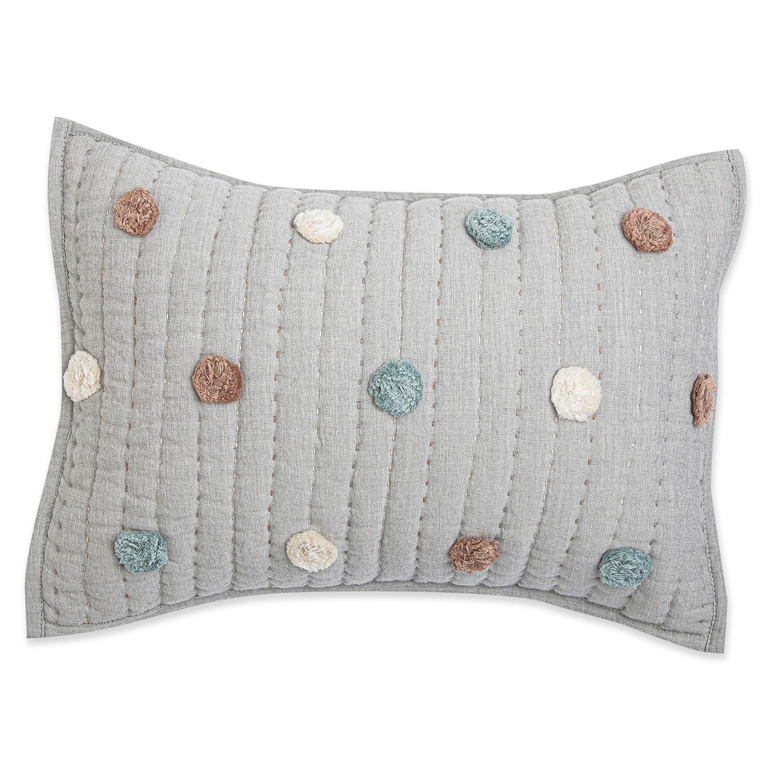 Crane Baby Rectangular Polka Dot 100% Cotton Accent Pillow Cover & Insert for Baby Nursery By