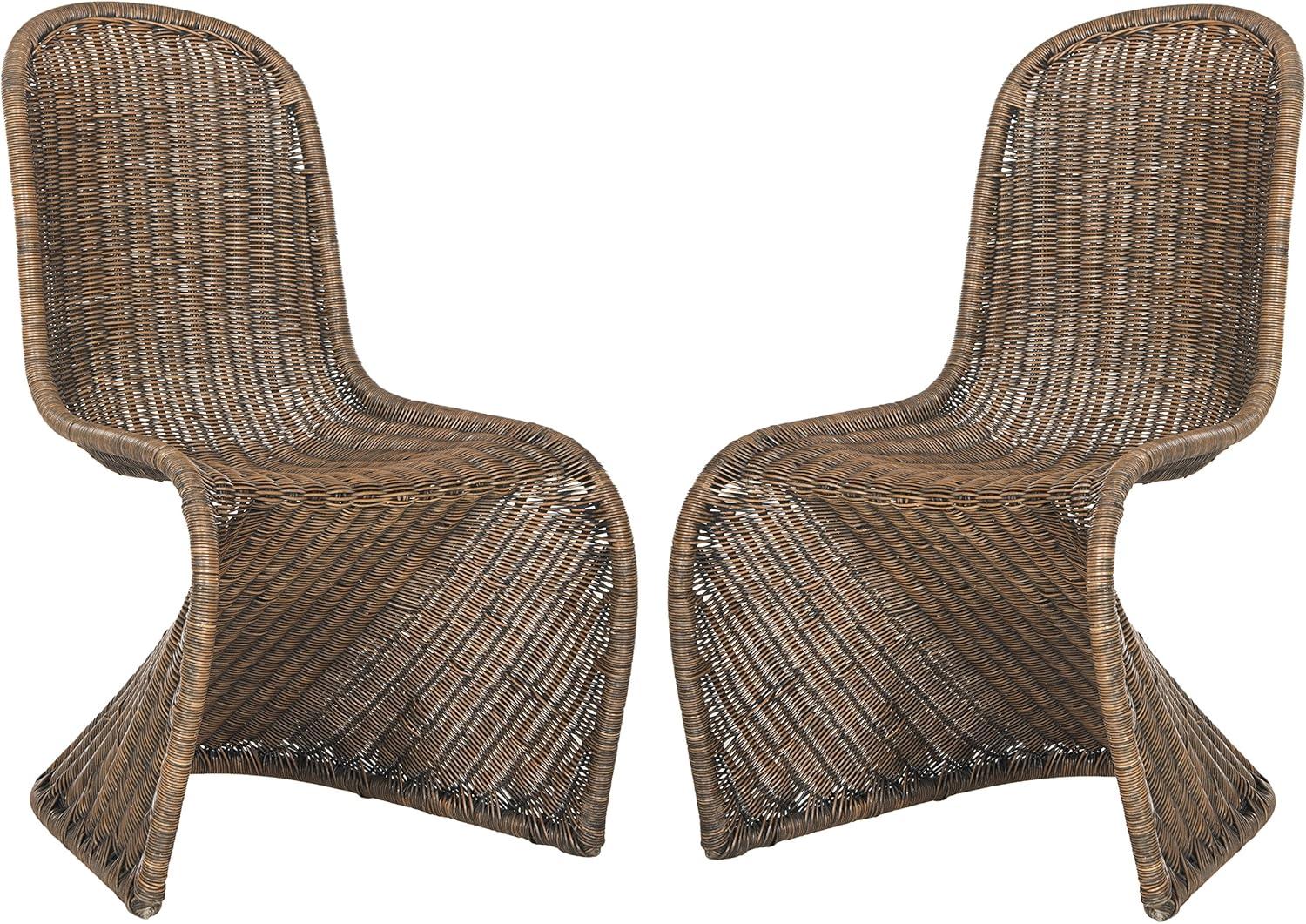 Tana Wicker Side Chair (Set of 2) - SEA8009 - Natural White Wash - Safavieh