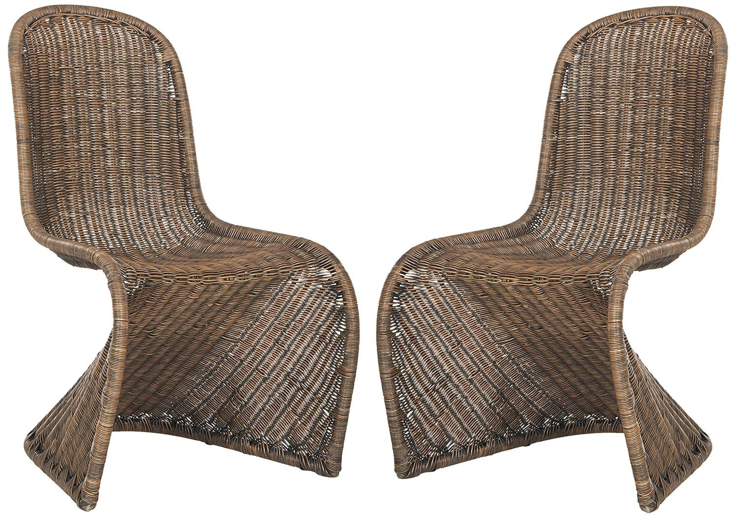 Tana Wicker Side Chair (Set of 2) - SEA8009 - Natural White Wash - Safavieh