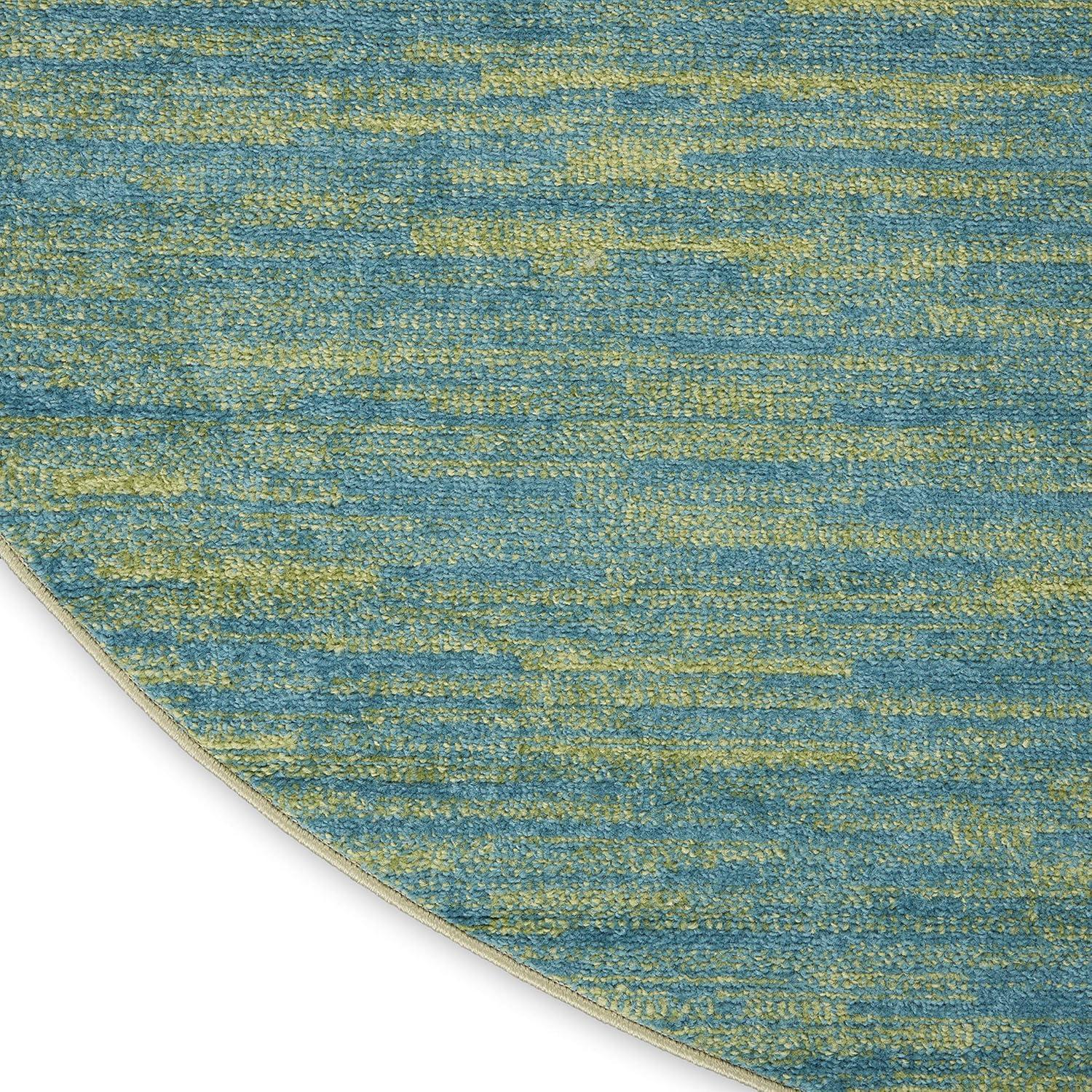 Nourison Nourison Essentials NRE01 Indoor/outdoor Area Rug - Blue Green 4' x round